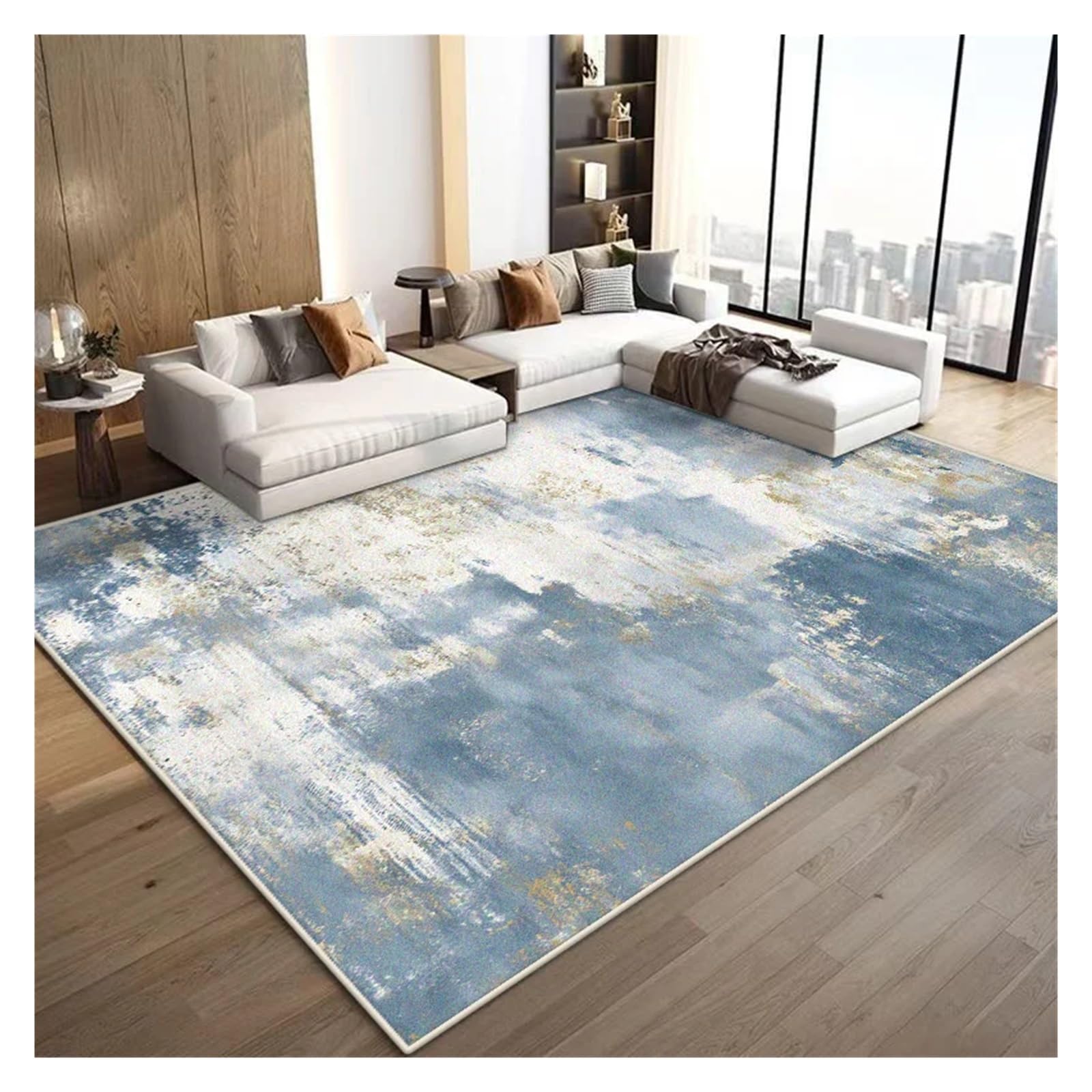 Tapis de salon sans poils en flanelle 160x230cm anti-poussière et sain