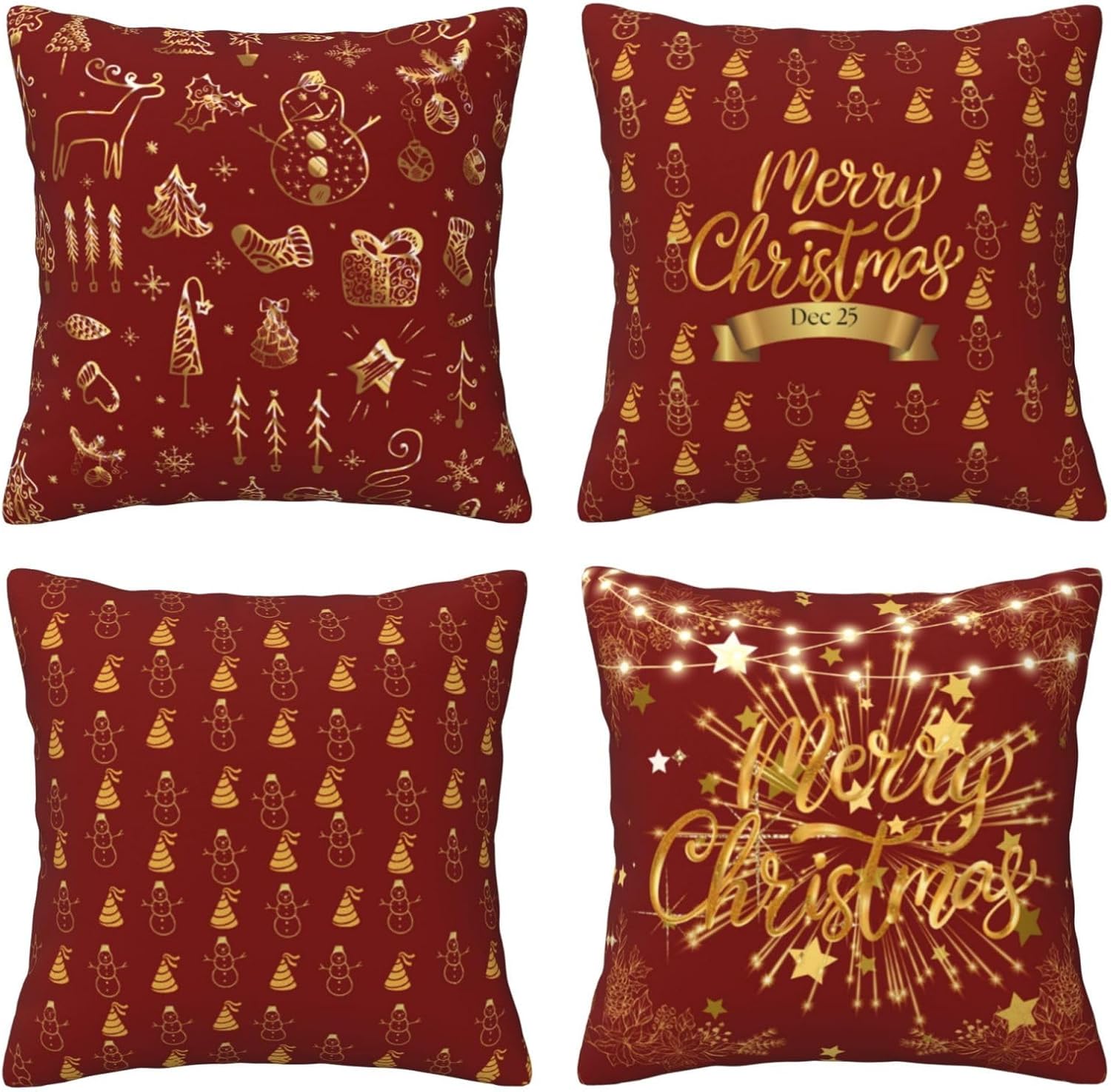 Winter Christmas Throw Pillows for Couch, Outdoor Christmas