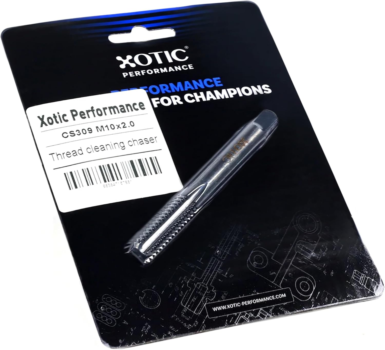 Xotic Performance™ Thread Chaser Tool - Thread Cleaning & Restoration for Lightly Damaged Threads, HSS 4241 Steel, Removes Rust & Debris - Not a Tap, Metric & SAE Compatible (M10 x 2.0)