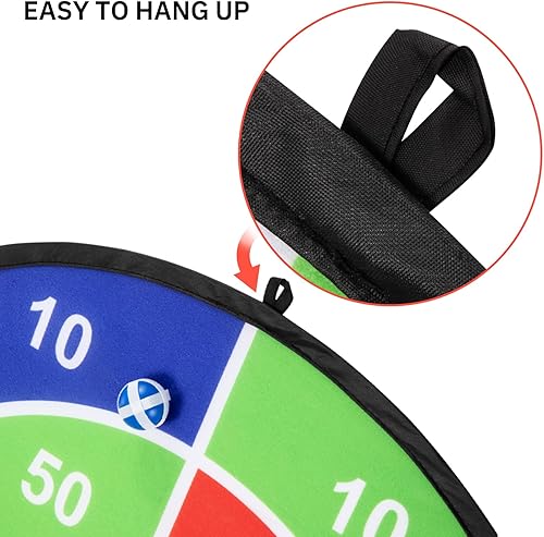 Miniatura 6 de TEMI Tablero de dardos grande de 29 pulgadas para niños tableros de dardos con 20 bolas adhesivas de velcro juguetes divertidos para interiores y