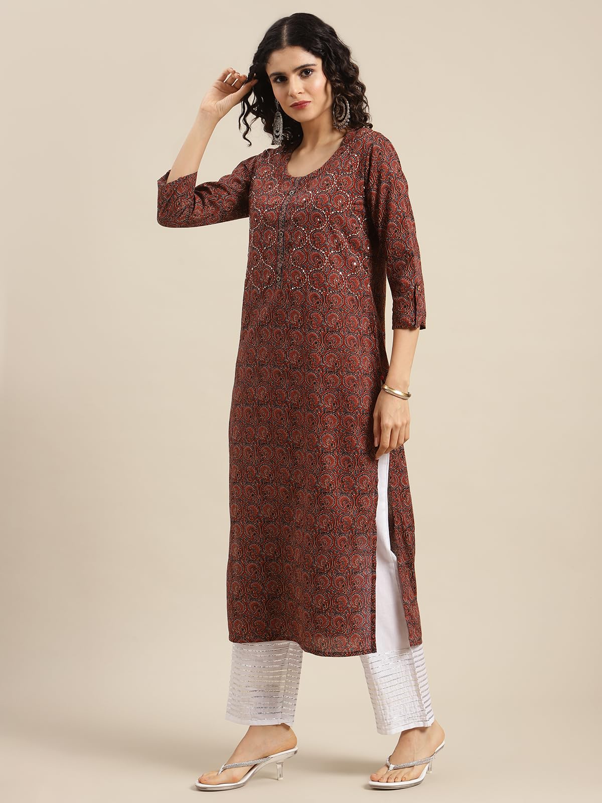 Varanga Women's Cotton Kurta  Soft, Comfortable, And Stylish Ethnic Wear For Everyday Casual And Semi-Formal Occasions Maroon