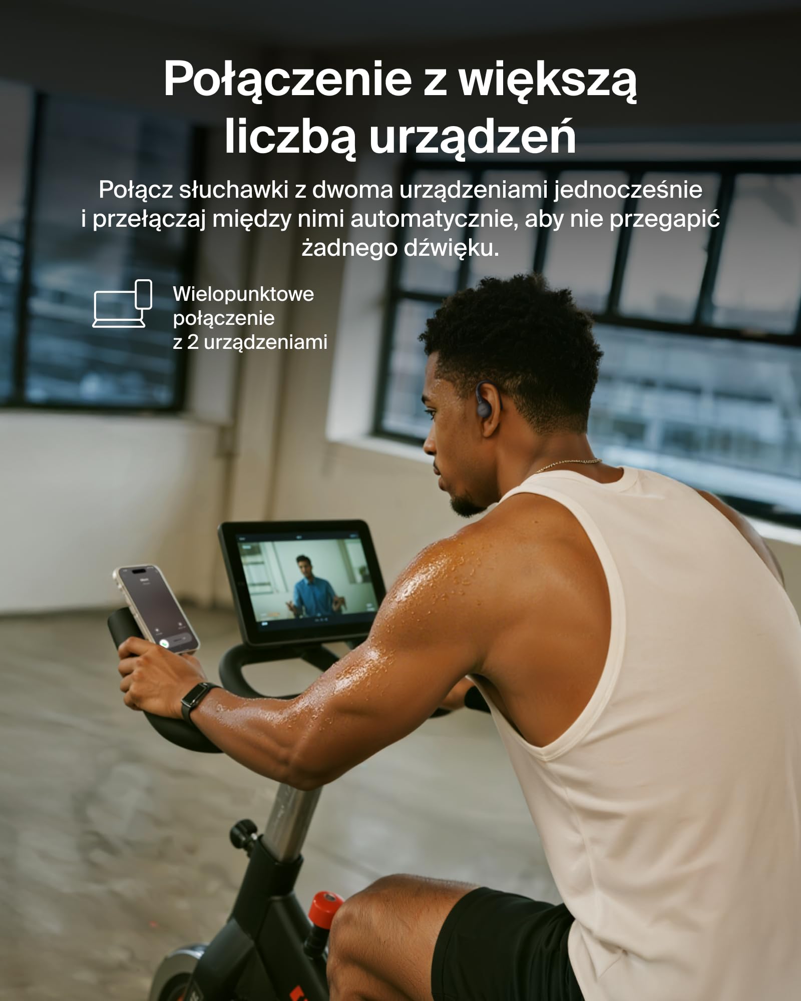 Belkin SoundForm ActiveFit Słuchawki Bezprzewodowe z Mikrofonem, Szybkie Ładowanie USB-C, 36 Godz. Pracy na Baterii, Wodoodporność IP54, Bluetooth – do Urządzeń iPhone, iPad, Galaxy, Pixel – Czarne