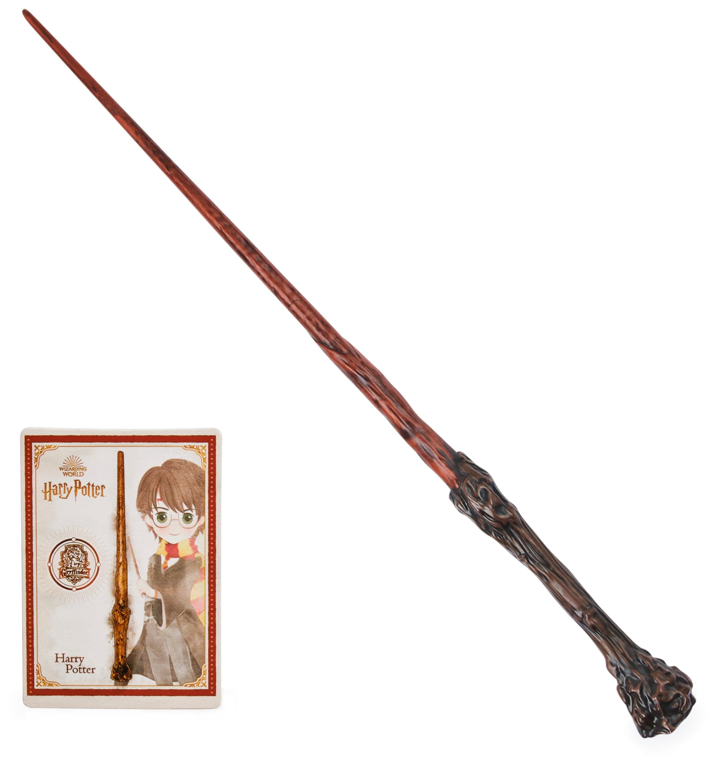 HARRY POTTER-WIZARDING WORLD - VARITA HARRY POTTER DELUXE - Auténtica Varita de Harry Potter Original de 30 cm con Tarjeta de Hechizo - 6062056 - Juguetes Niños 6 Años +