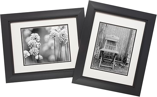Old Town Portarretratos de diseño, marco de fotos de 11 x 14 pulgadas, paquete de 2 con parte trasera de terciopelo de lujo y tapete extraíble de 8