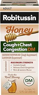 Robitussin Maximum Strength Honey Cough + Chest Congestion DM, Cough Medicine for Cough and Chest Congestion Relief Made w...