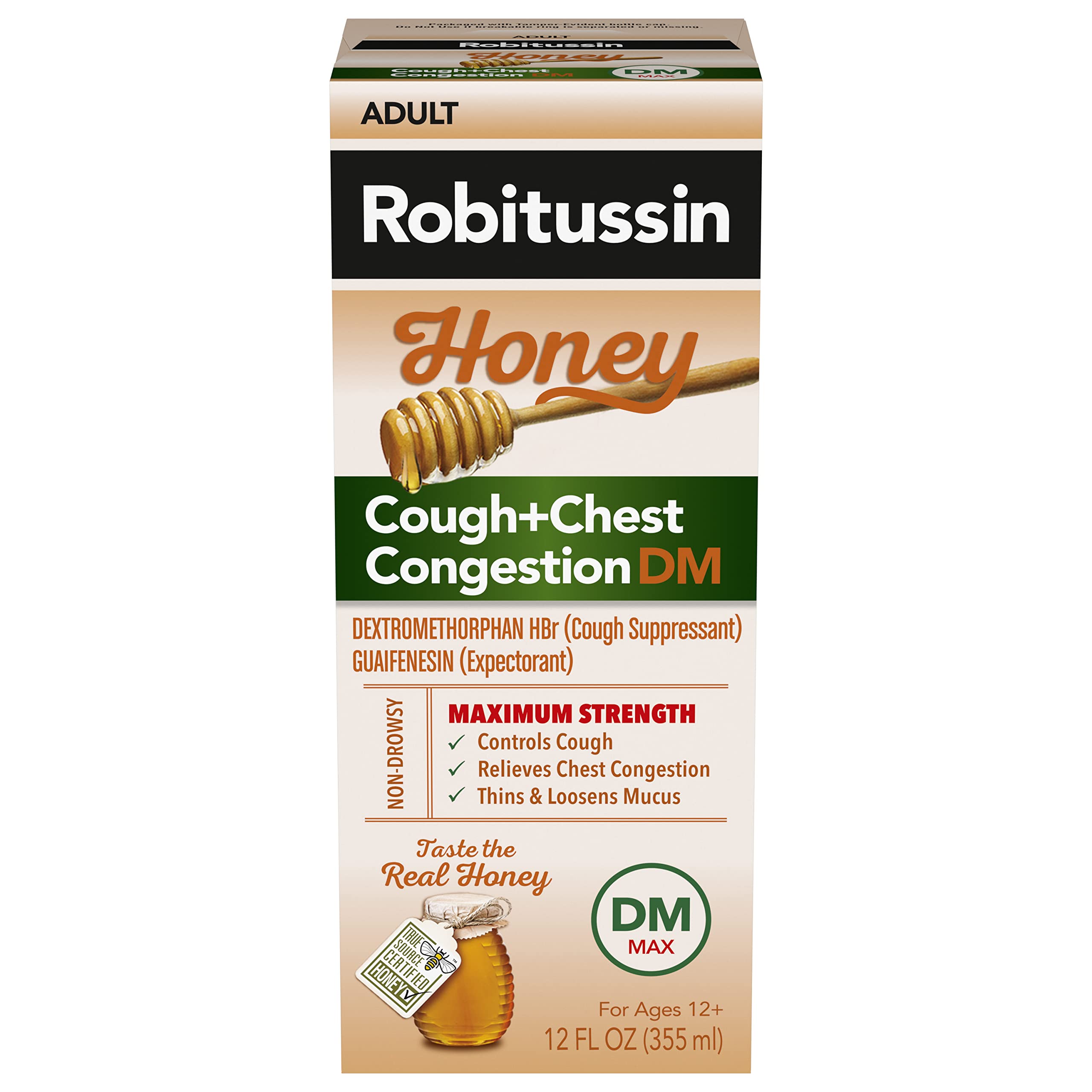 Buy Robitussin Maximum Strength Honey Cough + Chest Congestion DM