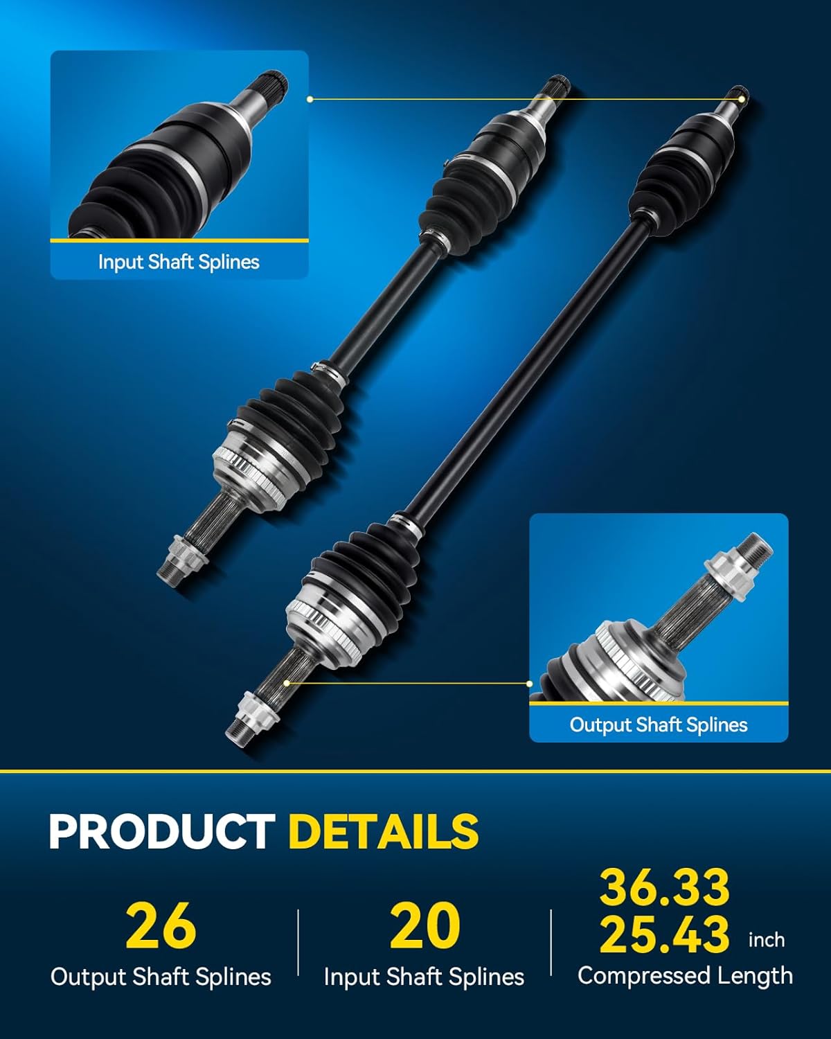 PHILTOP 60-5287 60-5288 Front CV Axle Shaft Assembly Compatible with Toyota Corolla 2009-2013, 2015-2017, Toyota Matrix 2009-2013, Pontiac Vibe 2009-2010, 2 PCS CV Axle Drive Shaft