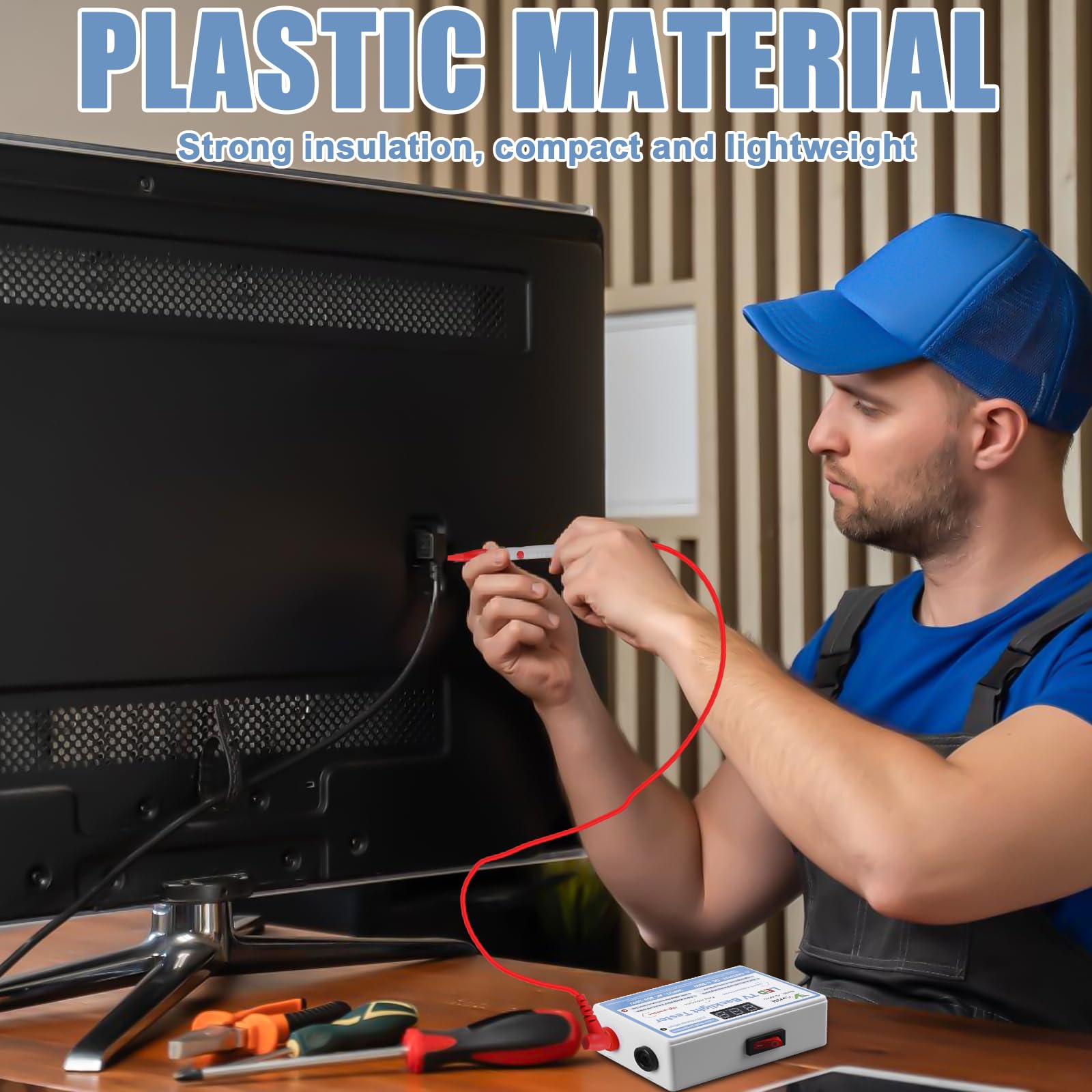 Tester LED retroilluminato LED con coppia di sonde di prova, tester di tensione e continuità, tester LED con perline, tester di circuito elettrico con interruttore, strumenti di misura