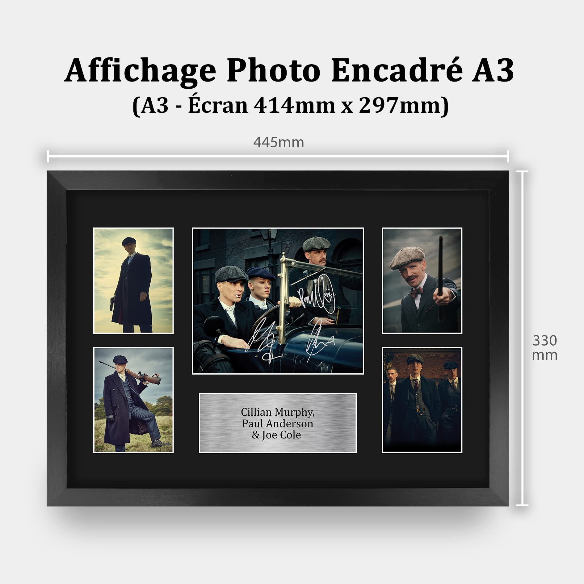 HWC Trading FR A3 Cillian Murphy Paul Anderson & Joe Cole Peaky Blinders Tommy, Arthur & John Cadeaux Imprimé Signé Autographe Photo pour les fans d’émissions de télévision - A3 Encadré