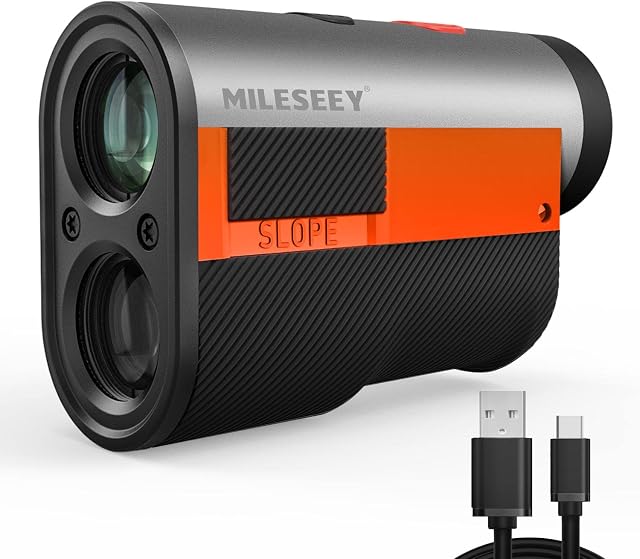MiLESEEY Rechargeable Golf Range finder 656 Yds with Slope Switch, ±0.5yard Accuracy, 2s Fast Flag Pin Lock with Pulse Vibration, Legal golf rangefinder with Magnetic Strip