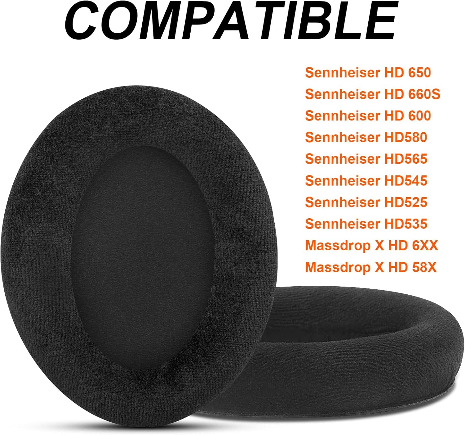 Replacement Earpads and Headband for Sennheiser HD650/HD600/HD660S/HD545/HD525/HD535 Headphones, Ear Pads Cushions Also Compatiable with Massdrop X HD6XX/HD58X and HD580/HD565 Jubilee Headphones