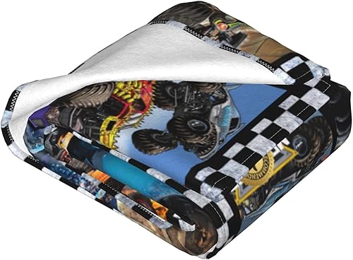 Miniatura 4 de Manta de camión monstruo gruesa de franela súper suave, manta de cama de 50 x 40 pulgadas para decoración de sofá, cama, dormitorio, mantas de aire