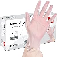 Schneider Clear Vinyl Exam Gloves - Latex-Free, Powder-Free, 4 Mil Thick Disposable Medical, Cleaning & Food Safe Gloves