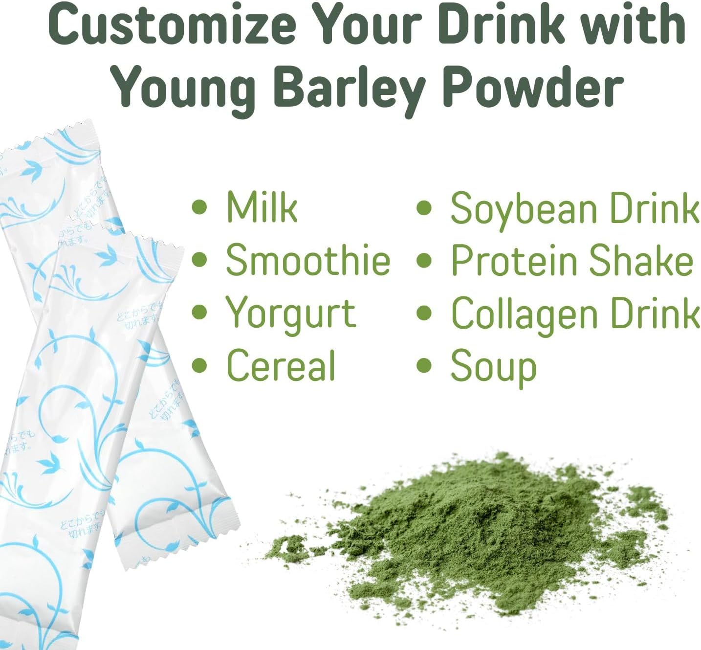 Yamamoto Kanpoh YAMAKAN Natural Young Barley Grass Powder, Barley Grass with Omega-3 from Chia Seeds, Multi Vitamins & Spirulina Blend from Japan, Grass Juice for Women & Men, 36 Count