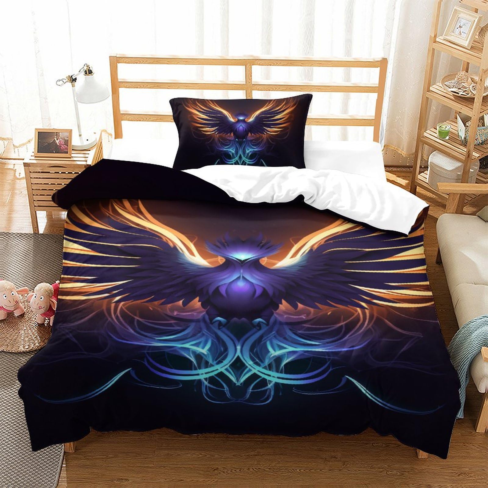 Housse de couette 3D phoenix enfiler facilement votre couette 135x200 cm