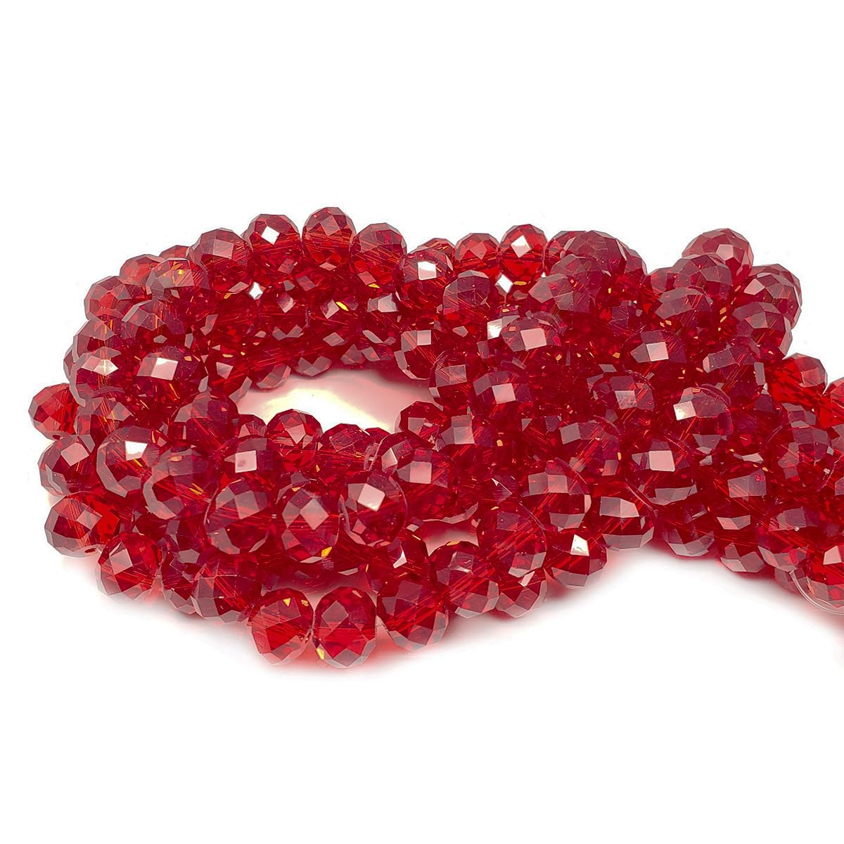 10mm Red Rondelle Glass Beads for Jewelry Making 200pcs Faceted Briolette Shape Crytal Spacer Beads Assortments Supplies Accessories for Bracelet Necklace for Wholesale