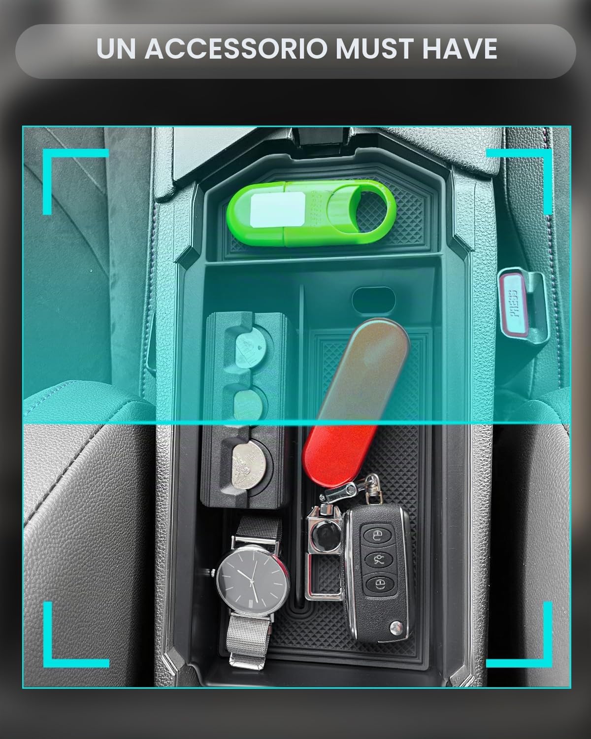 CDEFG Compatibile con Toyota C-HR CHR Hybrid 2024 2025 console centrale, vano portaoggetti, bracciolo, scatola di immagazzinaggio auto center console organizer vassoio CHR 2024 accessori