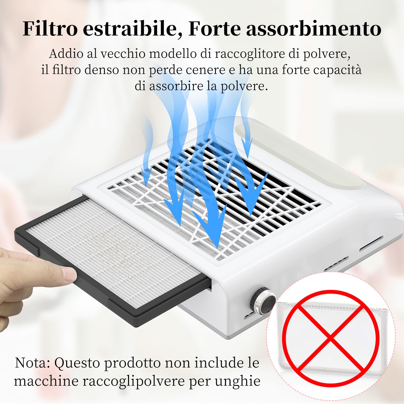 AISEELY Nail Cleaner, Nail Cleaner, Aspirapolvere, Nail Improvement Machine Accessori