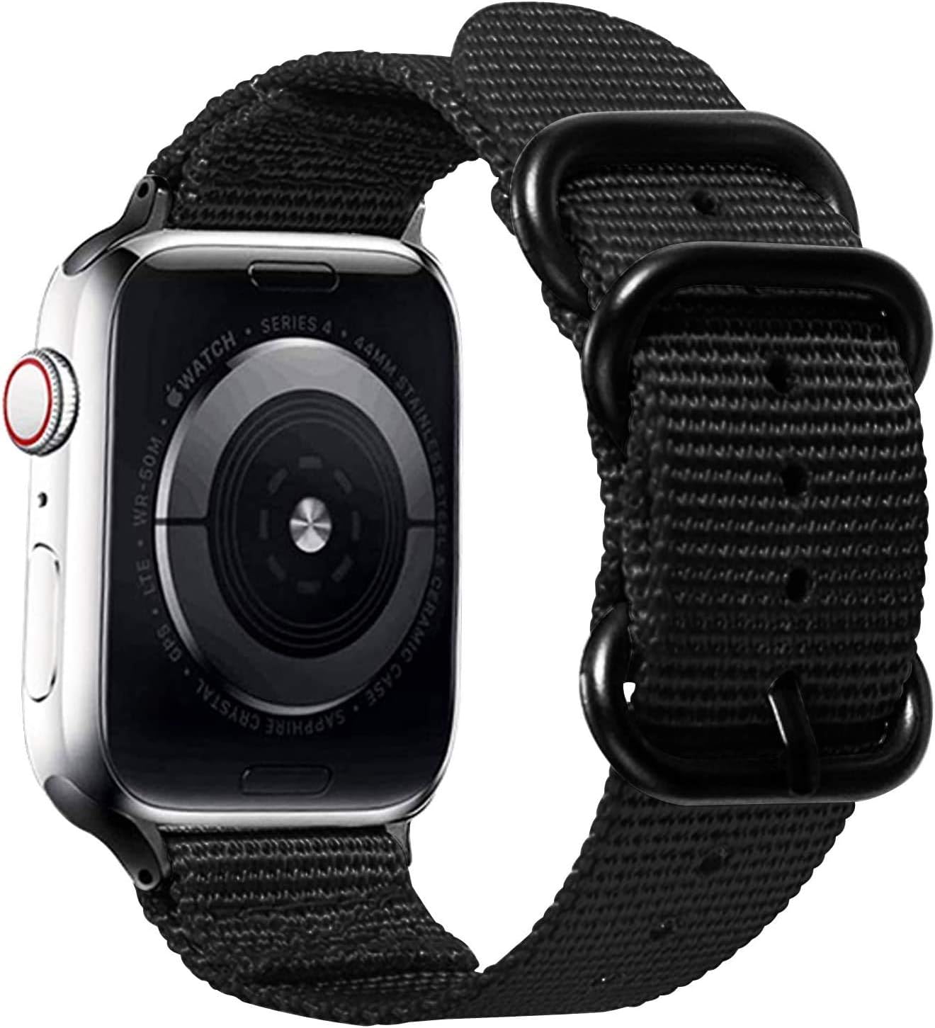 Watdoc Nylon Band Compatible with Apple Watch Band 38mm 40mm 42mm 44mm, Lightweight Breathable Sport Wrist Strap with Metal Buckle Compatible with iwatch Series 5/4/3/2/1