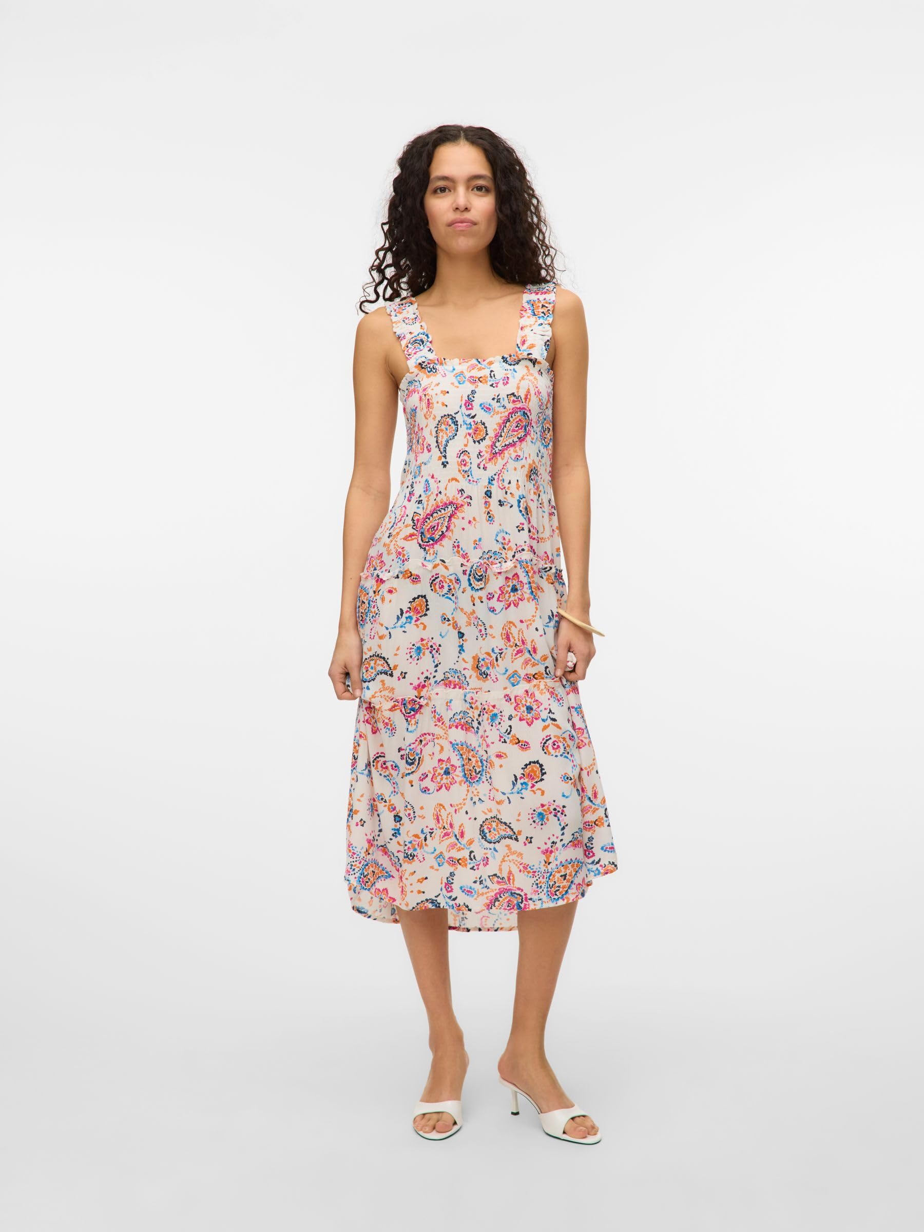 VERO MODA Vmmenny SL Smock Calf Dress WVN GA Vmmenny SL Robe molletonnée WVN GA Femme (Lot de 1)