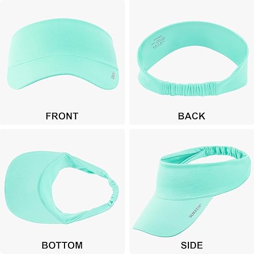 Miniatura 6 de Sukeen Visera elástica refrescante de tamaño libre con protección UV, visera pico para golf, tenis, ciclismo, correr