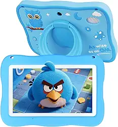 Tablet infantil de 32 GB para crianças de 3 a 7 anos com muito conteúdo offline, tablets infantis de 7 polegadas, software instalado com capa protetora WiFi, controle parental, tablets para crianças