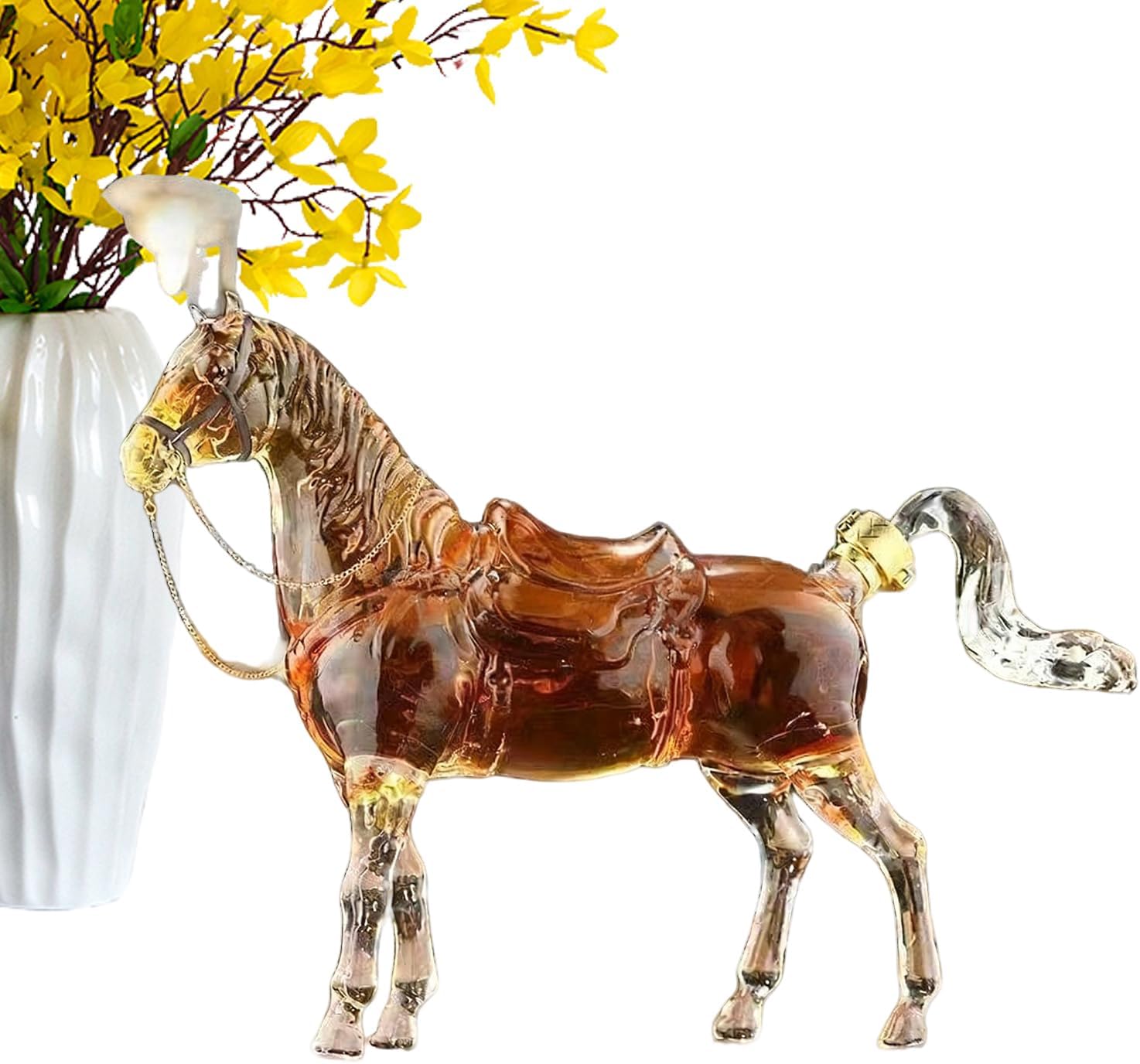 ウィスキーボトル - 透明な馬の形のウイスキー容器 | 飲料ボトル,保存