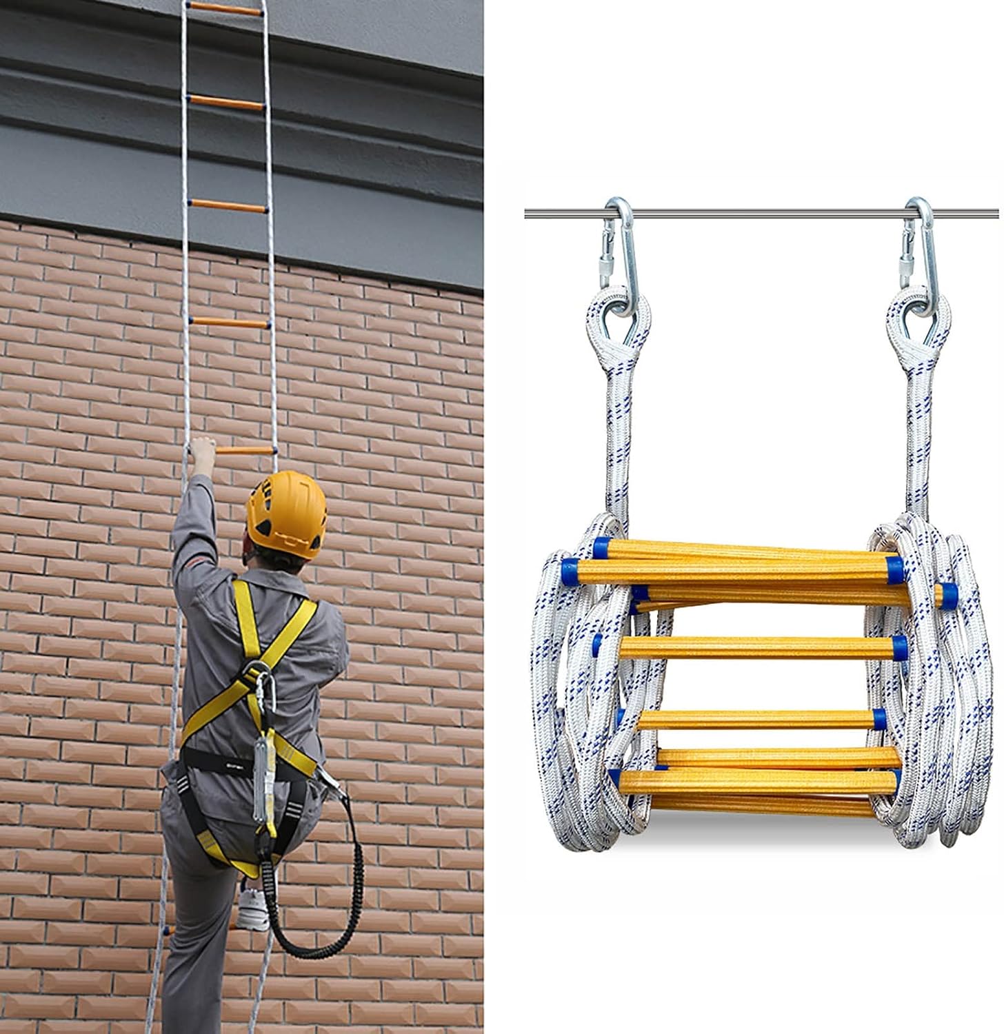 Rope Ladder Fire Escape Ladder,Flame Resistant Safety Evacuation Ladder