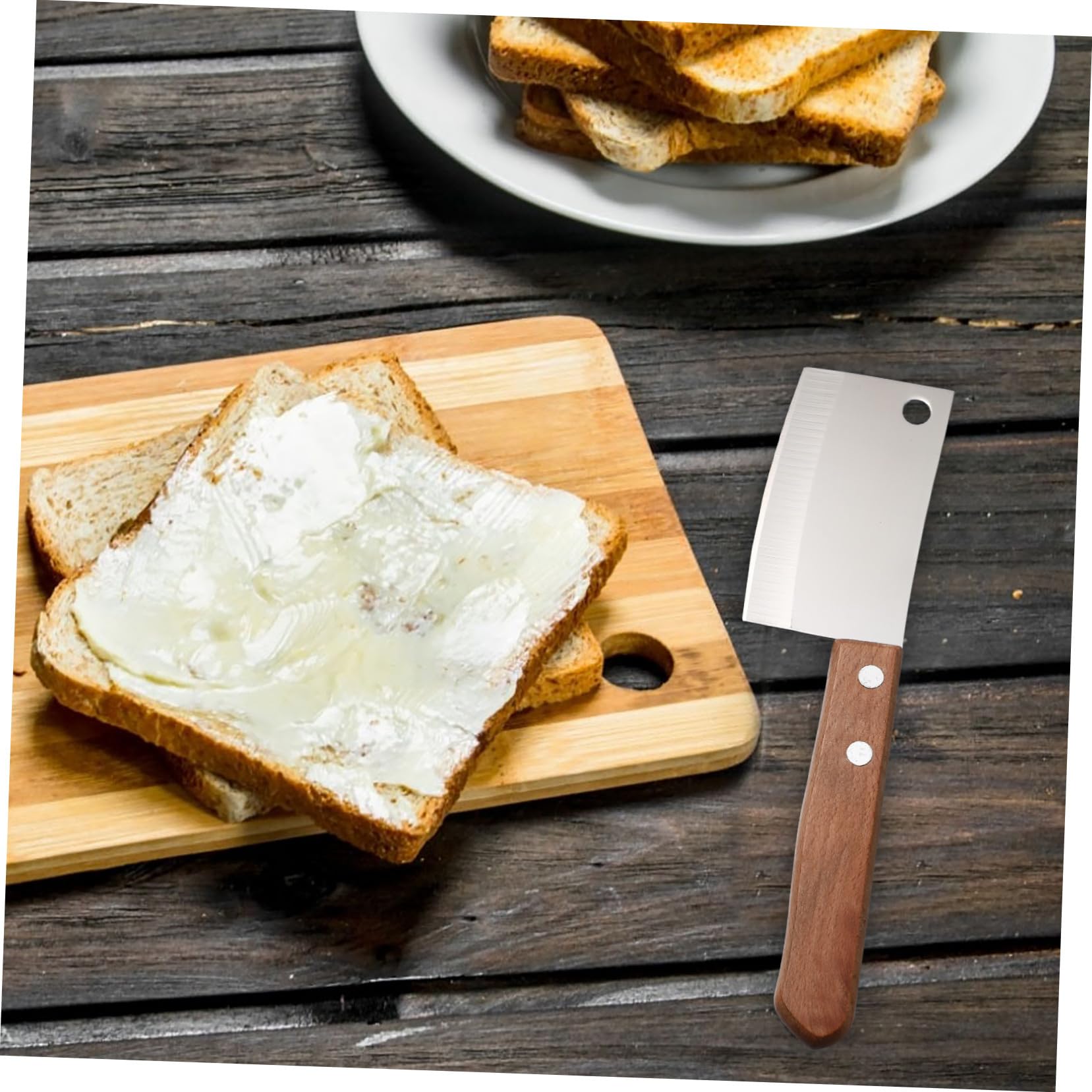 Couteau à Fromage Mini Lot de 2 en Acier Inoxydable et Bois