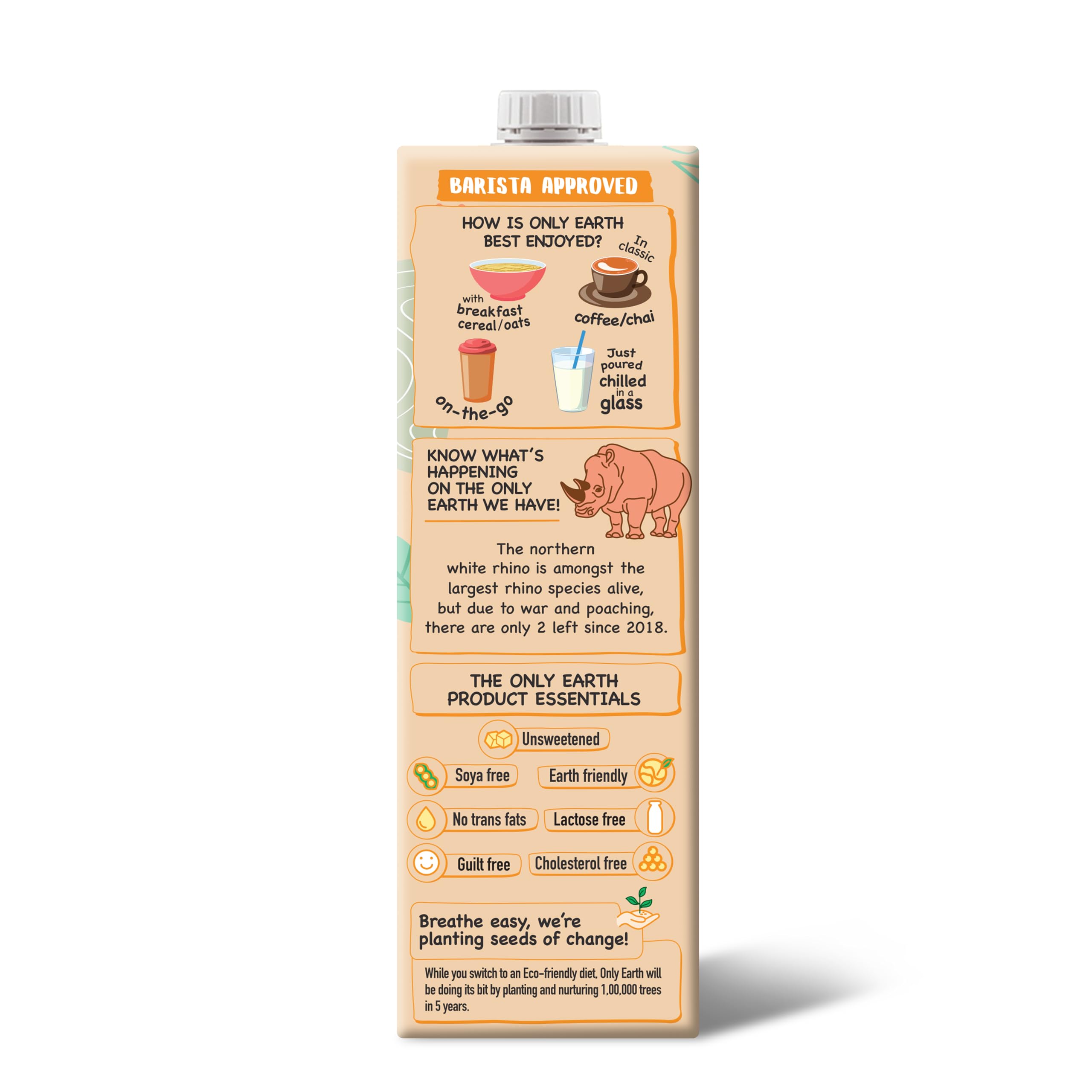Only Earth Oats Drink Barista Edition | Unsweetened Drink | Lactose Free | Preservatives Free | Plant Based | Dairy Alternative | Source of Calcium | Source of Vitamin D, B1, B2 & B12 | 1 Litre - Image 4 thumbnail
