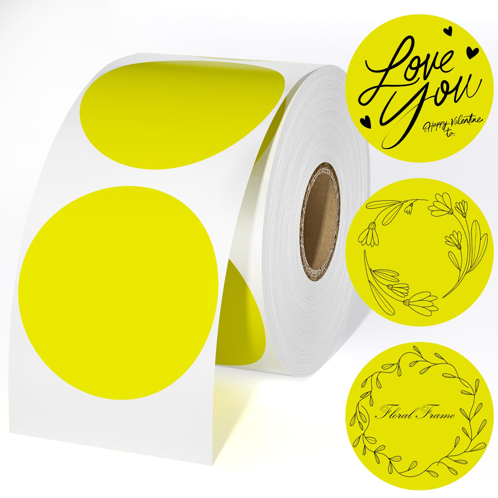 CLASSY 2" Circle Thermal Sticker Label - Multi-Purpose Self-Adhesive Round Direct Thermal Labels for Name Tags, Inventory, Color Coding, Logo Design (