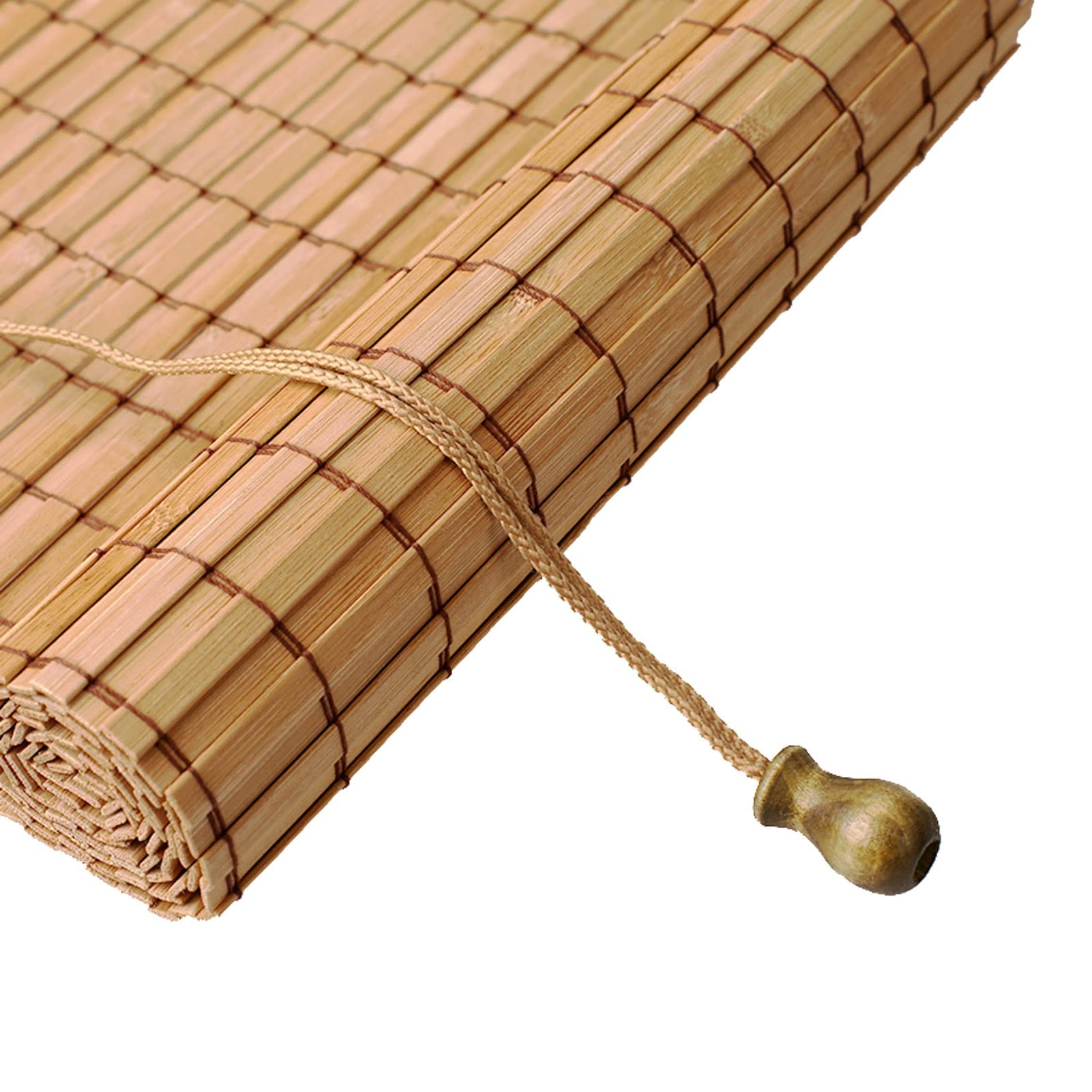 Roleta Bambusowa dla Drzwi/Zewnątrz/Sufitowyścienny, Naturalnego Zasłona Rzymska, Carbonized Rolety Drewniana (Size : W70xH140cm/28x55inch)