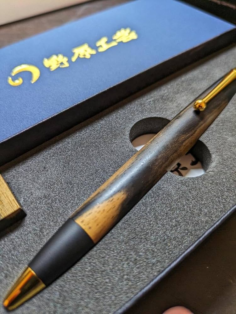 野原工芸　黒柿　ボールペン　玉グリップ Amazon | 野原工芸 黒柿 玉グリップボールペン ゴールド金具