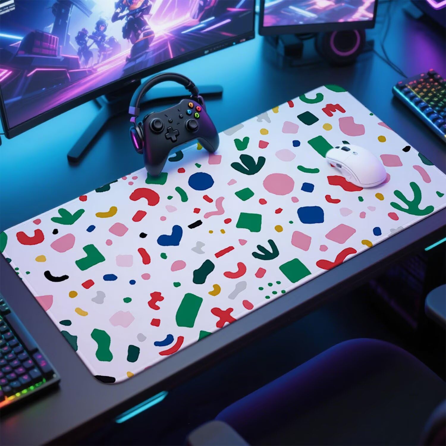 Kolorowa podkładka pod mysz podkładka pod mysz do gier XXL 1400x600x3mm podkładka pod mysz abstrakcyjna duża podkładka pod mysz dla graczy akcesoria PC antypoślizgowe i wodoodporne, do klawiatury w