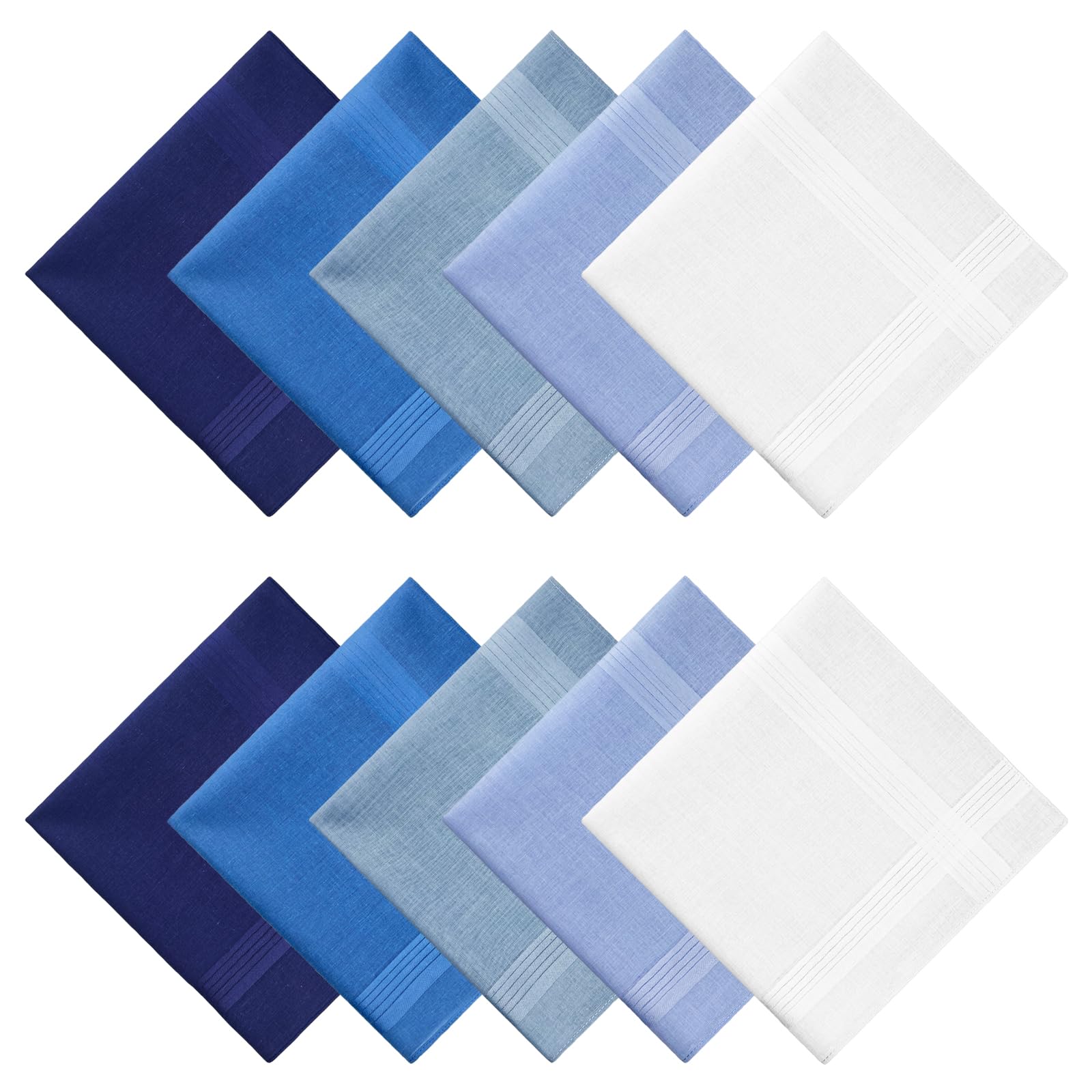 Men's Handkerchiefs 10 Pack Soft Handkerchiefs for Men Premium Assorted Mens Pocket Square Gents Hankies, Gifts for Men Women