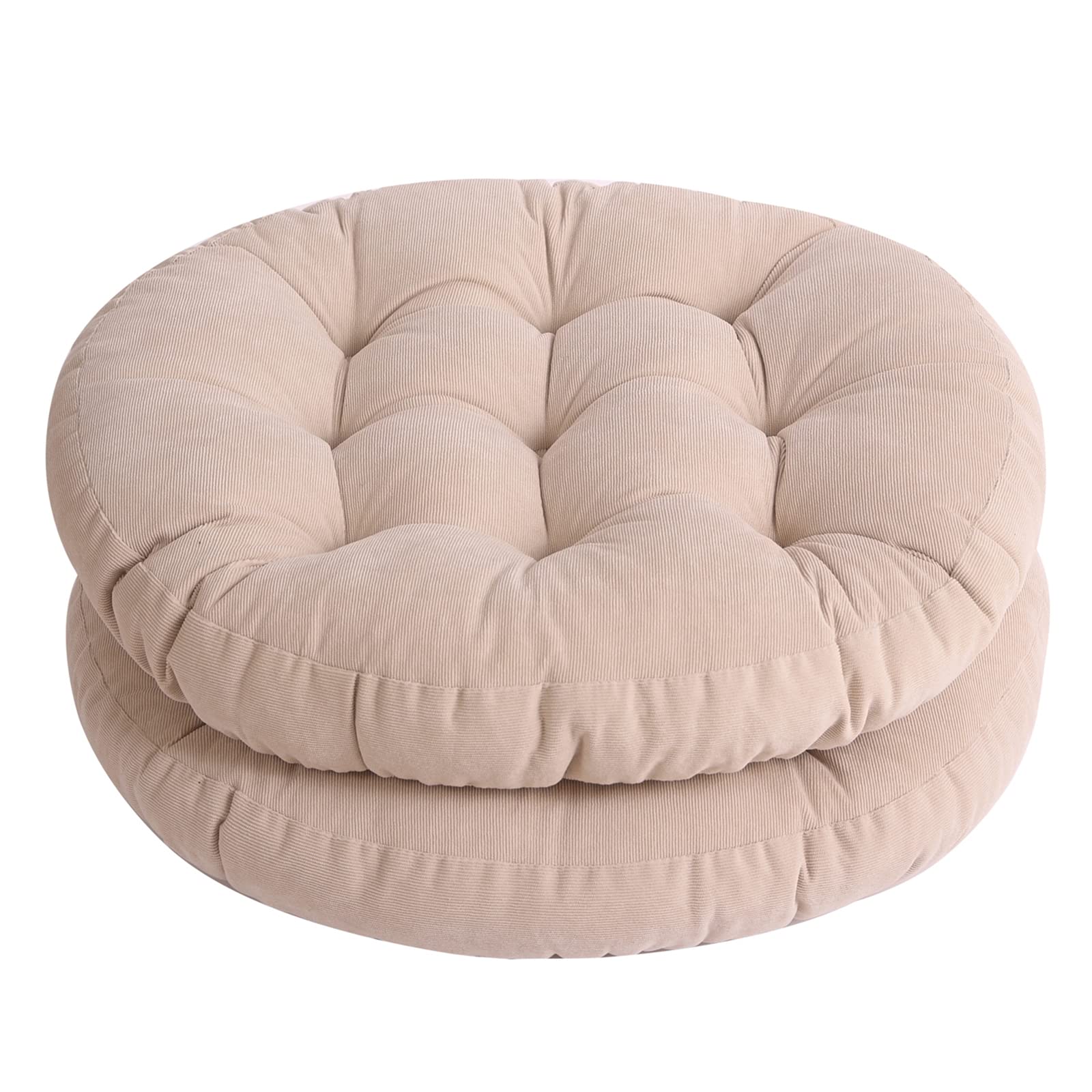 Tiita Floor Pillow Cushion, 22 inch Round Seat Cushion, Outdoor Floor Pad, Meditation Cushion for Yoga Living Room Sofa Balcony, Beige