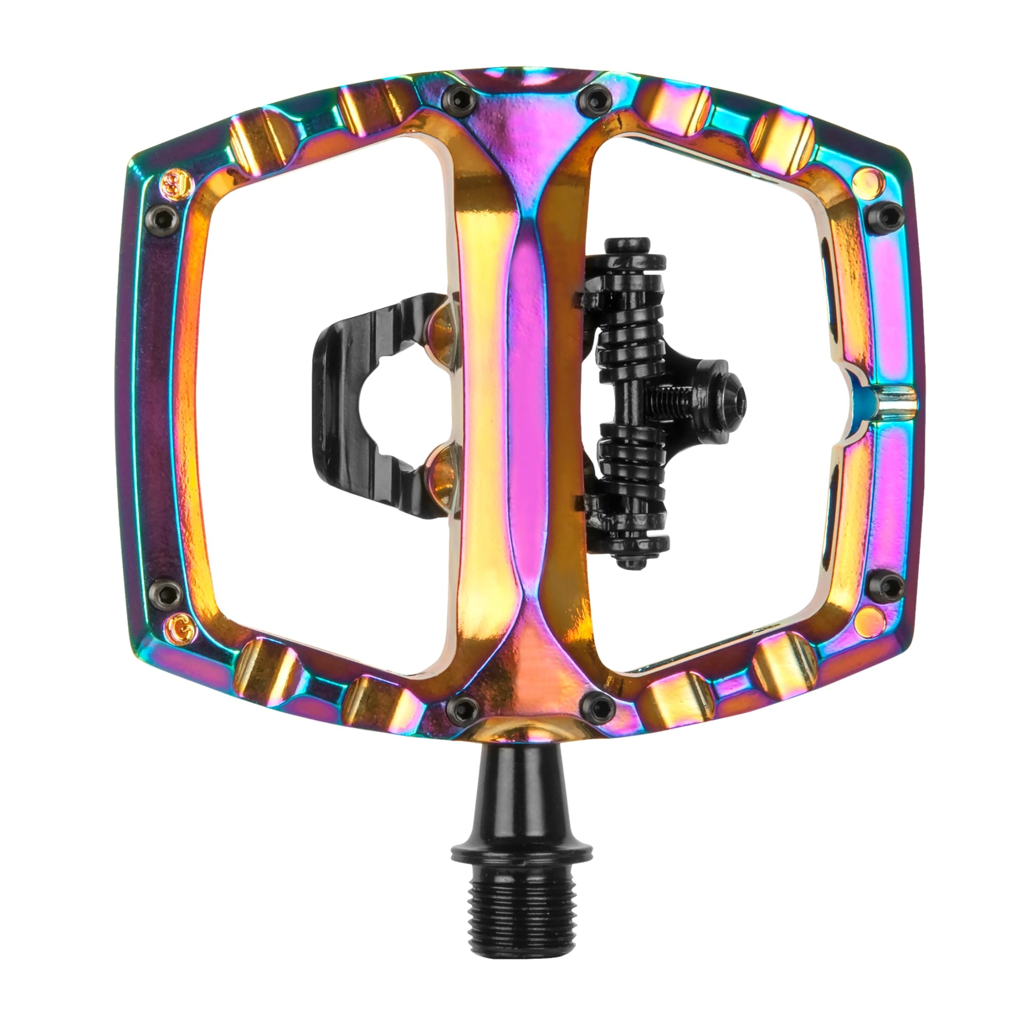 XPEDO Ambix Dual-Sided Hybrid Clipless Pedals, SPD Compatible, Oil Slick