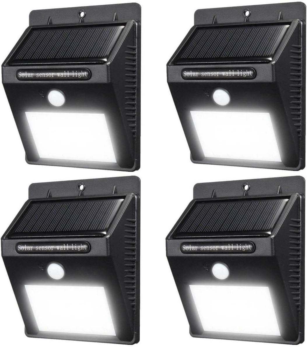 ele ELEOPTION (4 Pack Solar Lights Outdoor Wall Light 8 LED Waterproof Wireless Security Night Light Lamp for Outdoor Closet Light Porch Light Yard Garden Step Stair Garage Garden Deck Light