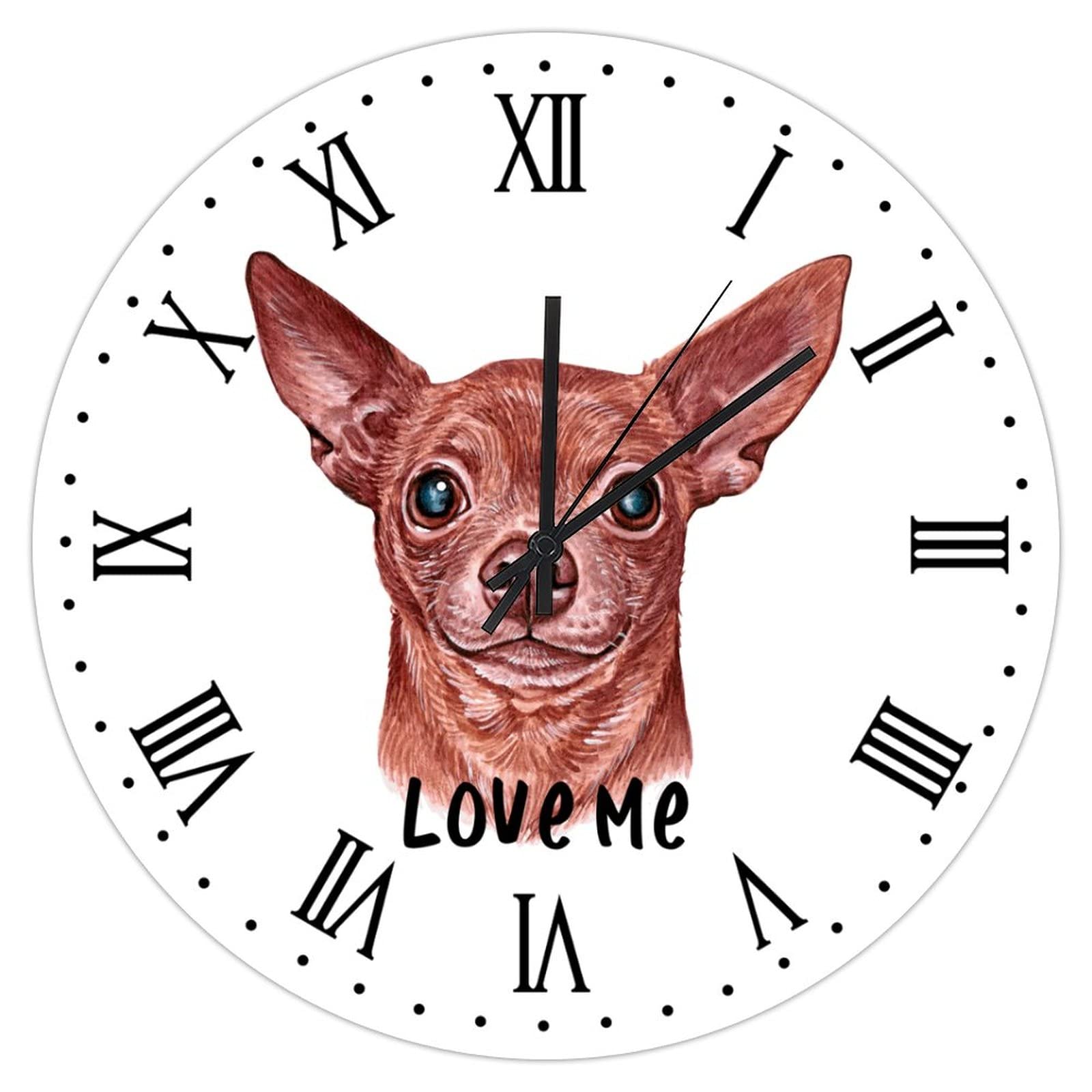 Horloge chihuahua silencieuse Love Me pour éliminer les bruits nocturnes