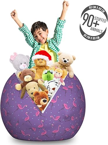 Miniatura 75 de Ambesonne Bolsa de juguetes de almacenamiento para perros, patrón con cachorros de raza pura, Bichon Pug Spitz Dachshund Poodle Shih Tzu, Rosa y