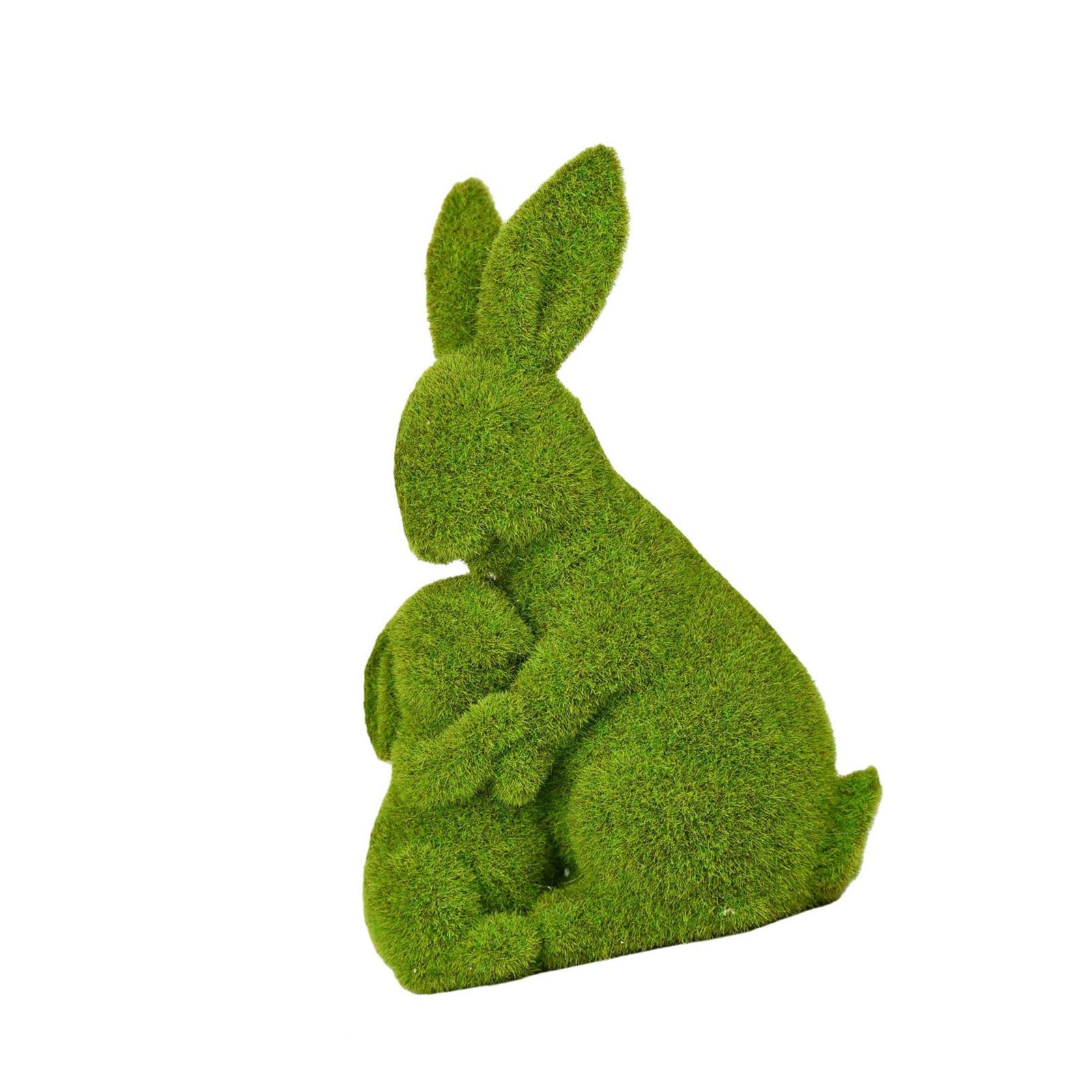 Zxfdsfdbnm Flocking Rabbits Resin Ornament Green Bunnies Figurines for Easter Celebration Housewarming Gift Blanketed Lagomorph Statue Conies Figurines Set