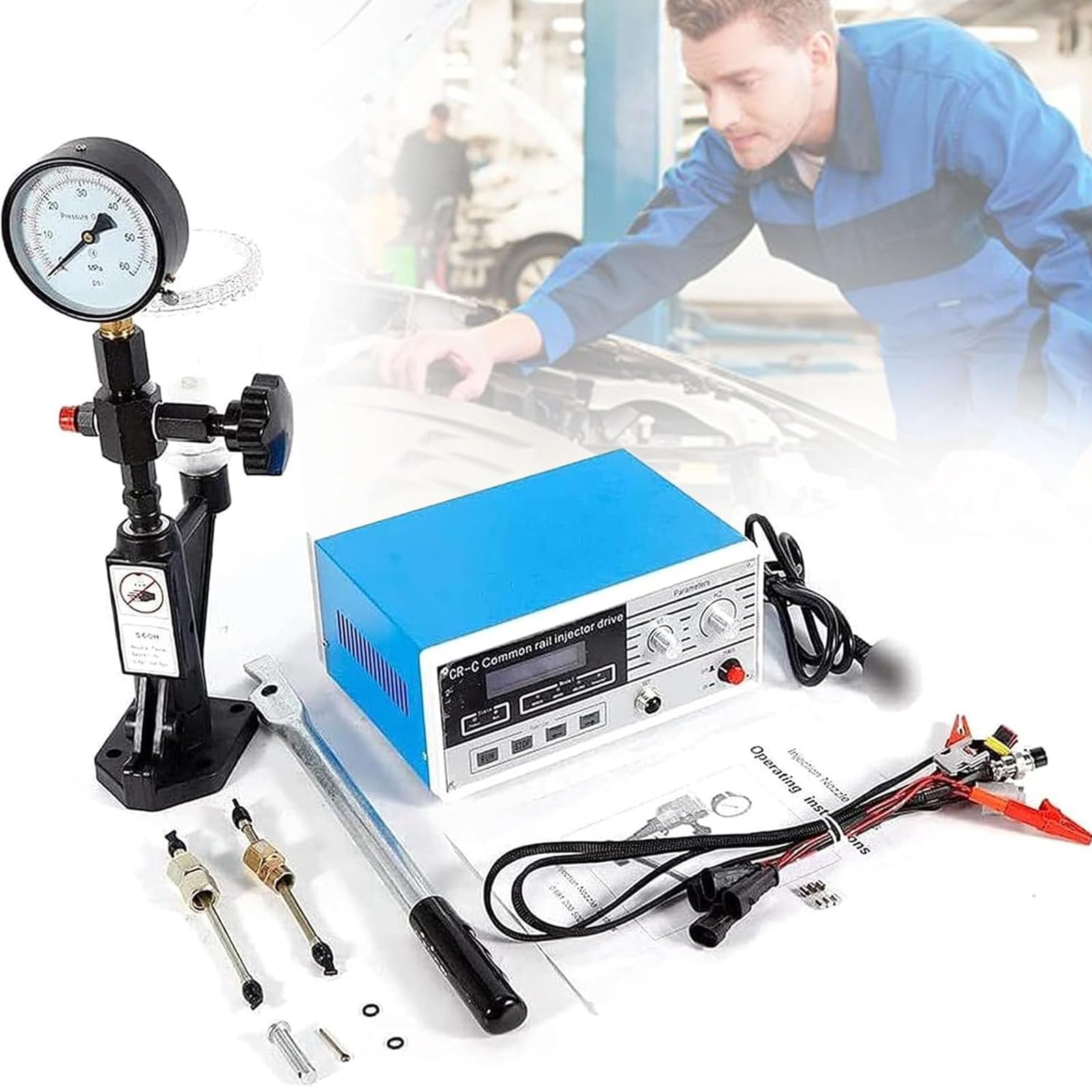 CR-c testeur Multifonction pour injecteurs Diesel 220 v 0 à 600 Bar, Outil de réparation contrôle, testeur d'injecteurs Common Rail & validateur pour injecteurs s60h