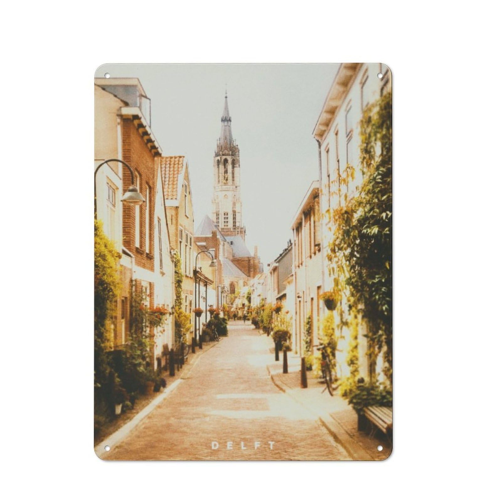 Junmoney Delft Bistro Style Bistro Metal Sign 40X30cm Featuring Shop Wall Decor For Takeaway, Bar, Kitchen Or Counter Area