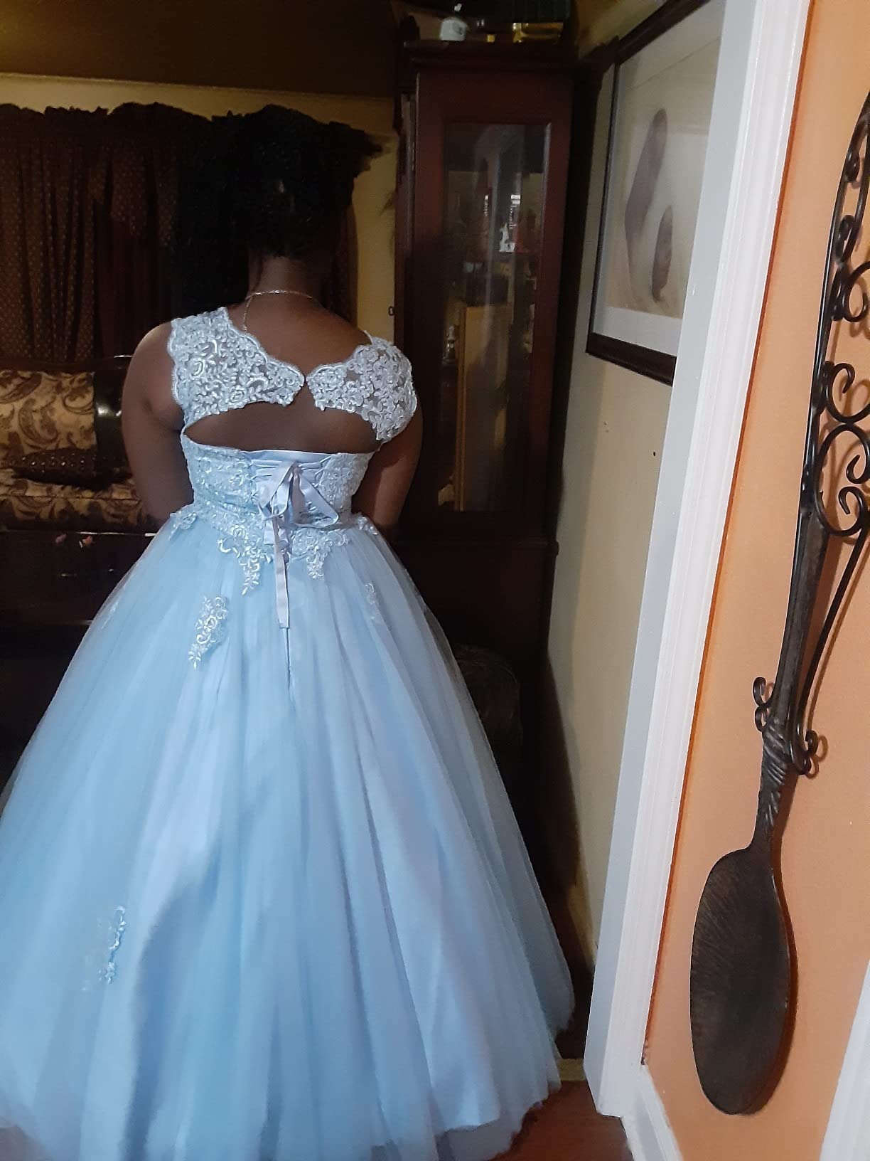 QXMYOO Vestido largo de quinceañera para mujer, lindo, 44