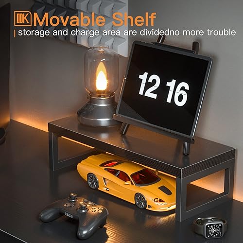 Miniatura 6 de ODK Escritorio en forma de L, escritorio esquinero para computadora de 59 pulgadas, escritorio de juegos, escritorio de oficina en casa con soporte