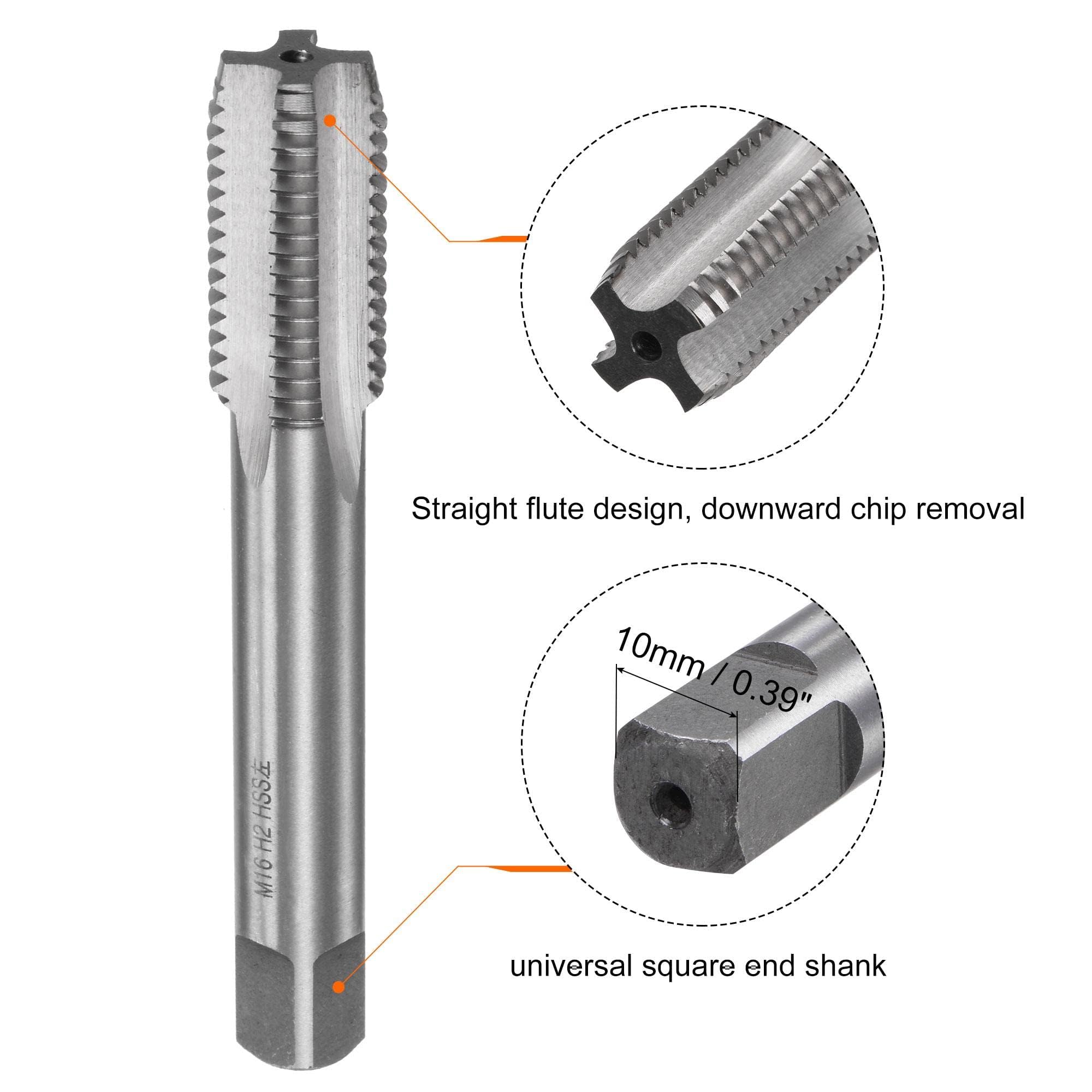 TA-VIGOR Tap and Die Sets, M16 x 2 Metric Left Hand Screw Thread Straight Flute Tap with Round Threading Die - Image 3
