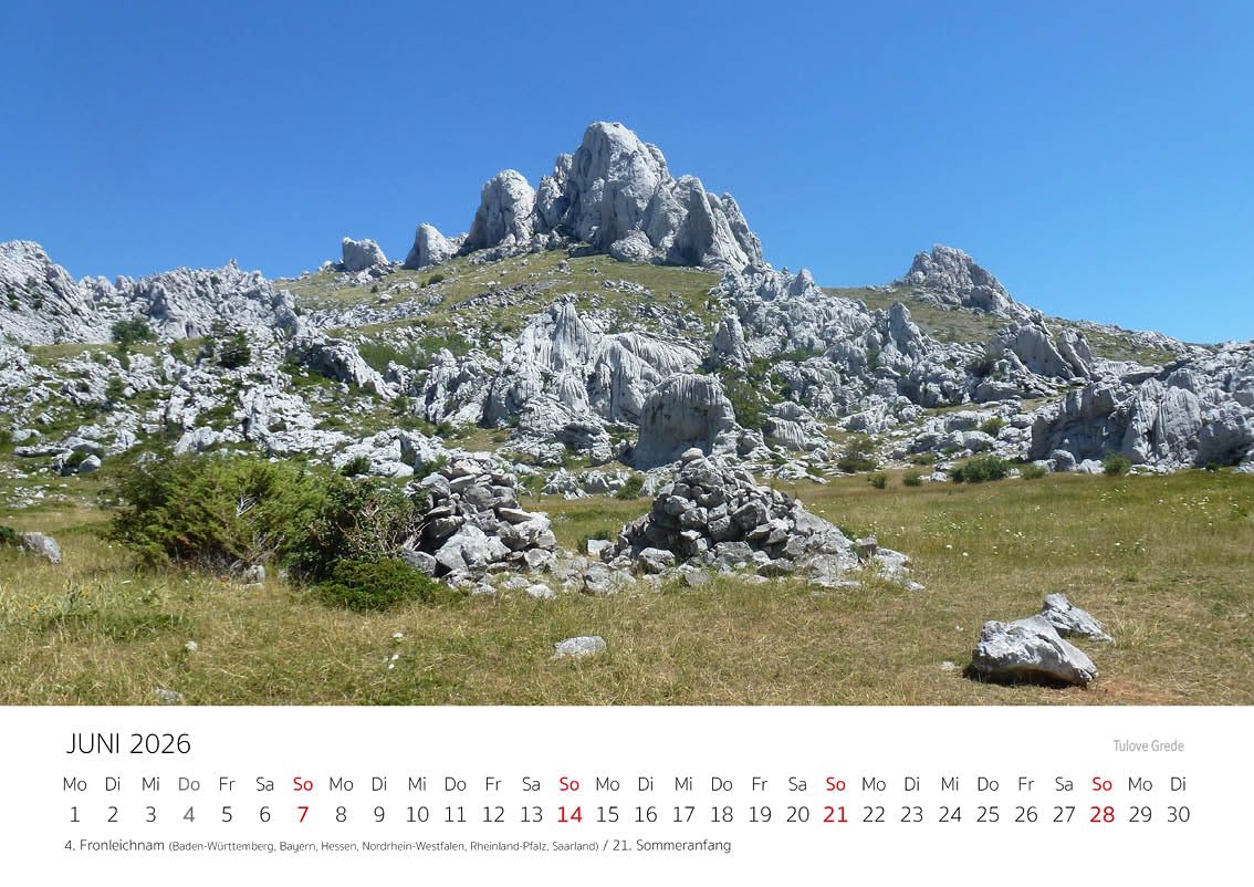 Edition Seidel Kalendarz premium Chorwacja 2026, format DIN A4, kalendarz ścienny, kalendarz naturalny, Europa, bałkański, półwysep Dubrownik, Split, Adriatyk, morze, Park Narodowy