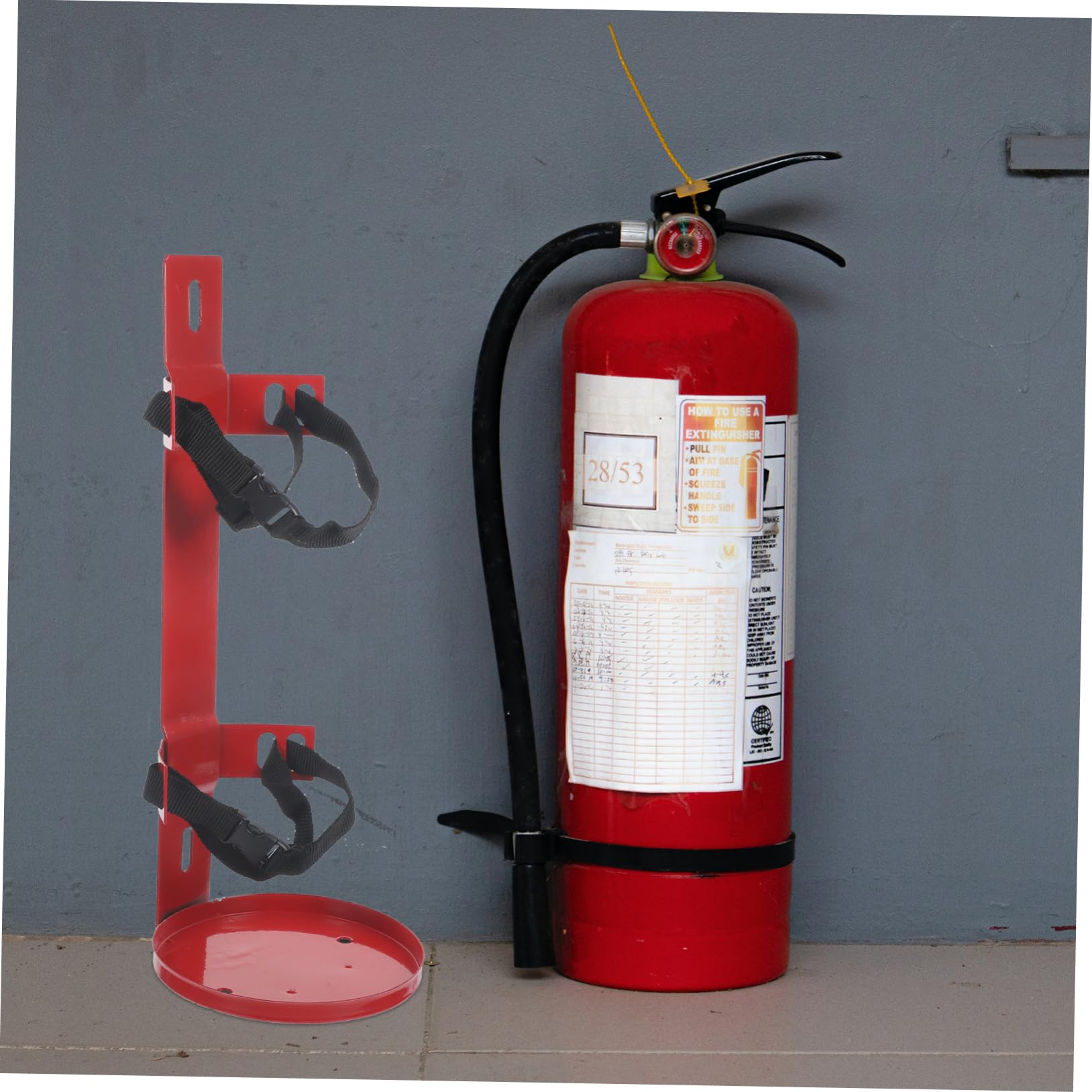 Soporte de Poliéster Resistente de Hierro Extintor para Incendios de Correas Ajustables Fácil de Instalar para Hogar y Hotel