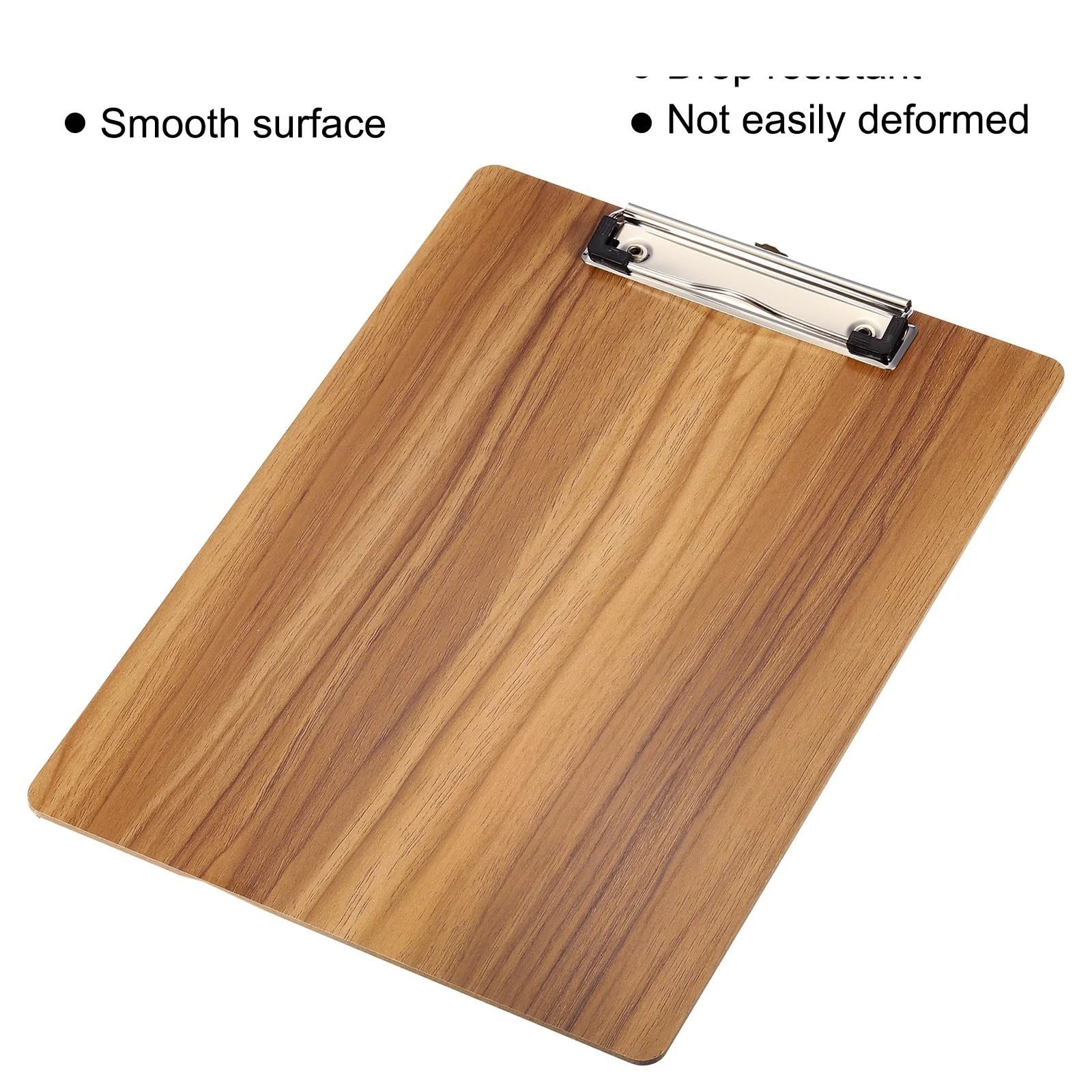 4 portablocco in faesite con clip a basso profilo, formato A4, portadocumenti in legno, materiale scolastico, cancelleria for ufficio Per l'ufficio(Beige)