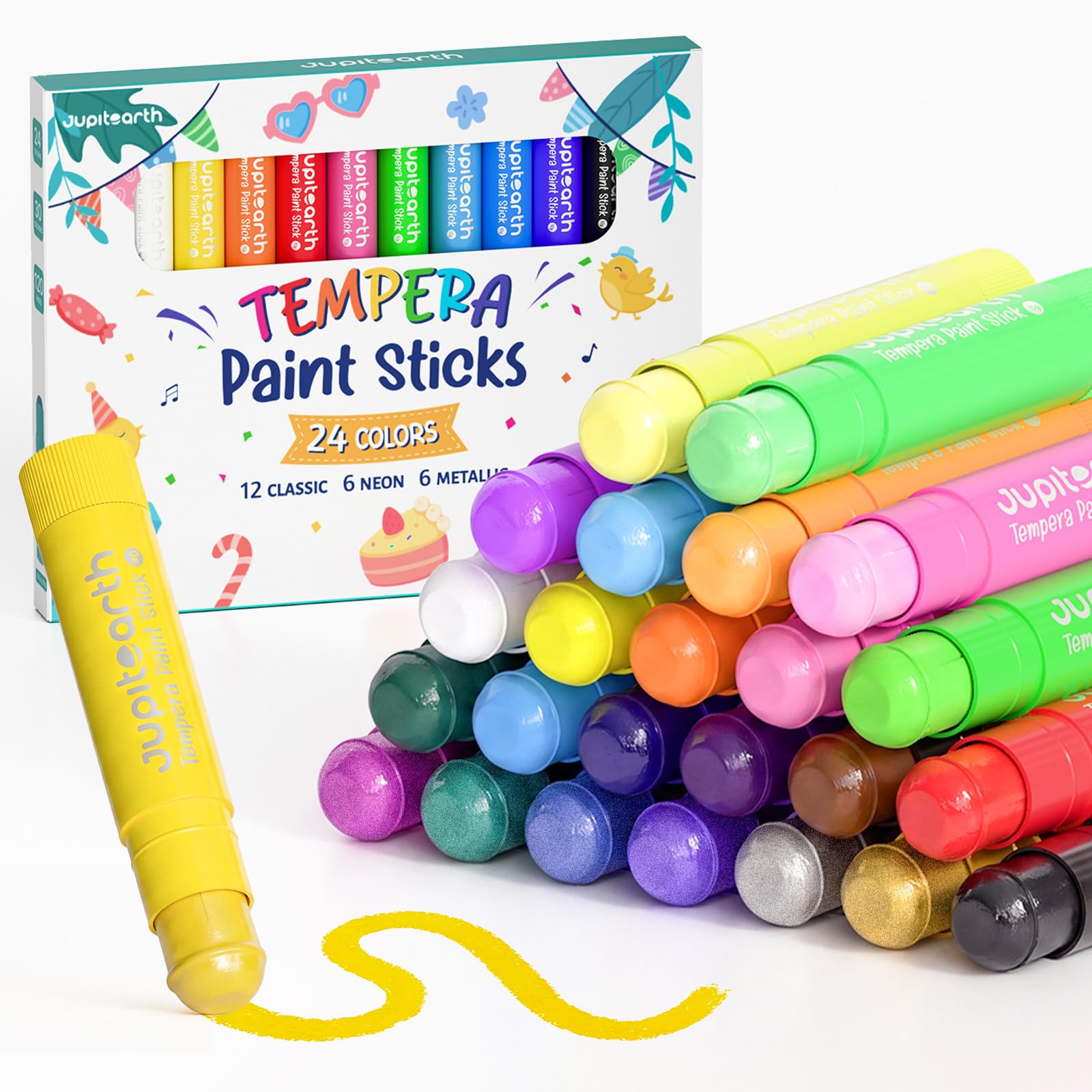 JUPITEARTH Paint Sticks - 36 Colors for Kids -11